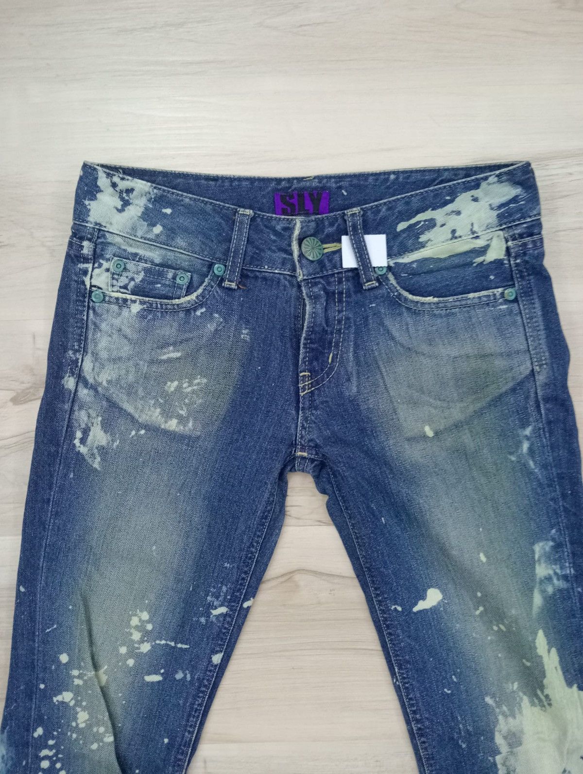 Japanese Brand SLY distressed painted flared jeans Size US 29 - 4 Thumbnail