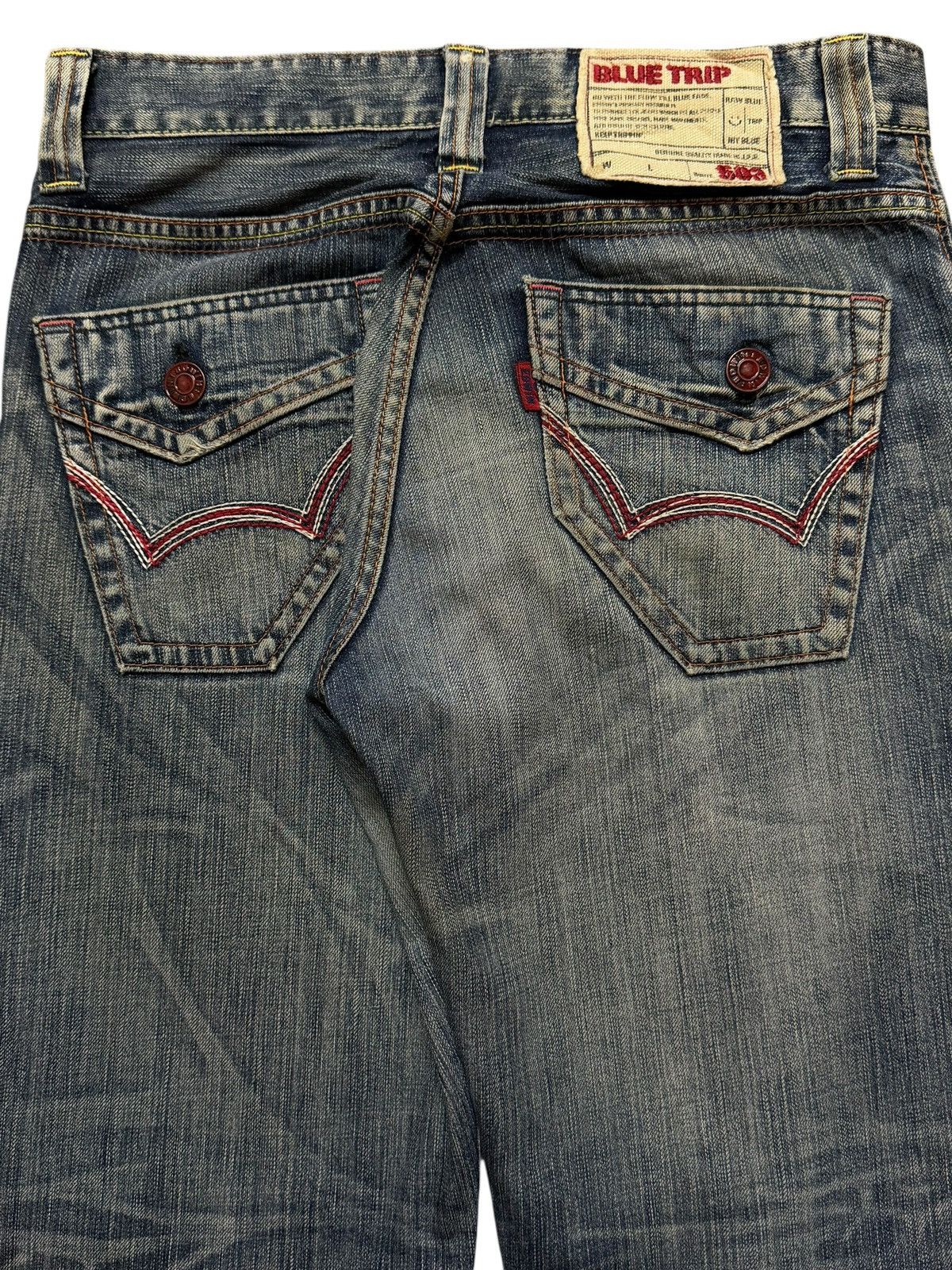 Edwin Vintage 90s Edwin 503 Mud Wash Faded Distress Wide Leg Baggy Size US 31 - 5 Thumbnail