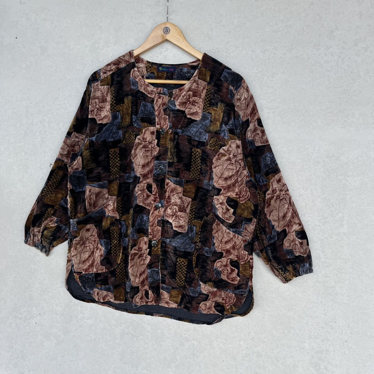 Other Vintage 90s Abstract Print Button Shirt Brown Black Colour Size L / US 10 / IT 46 - 2 Thumbnail