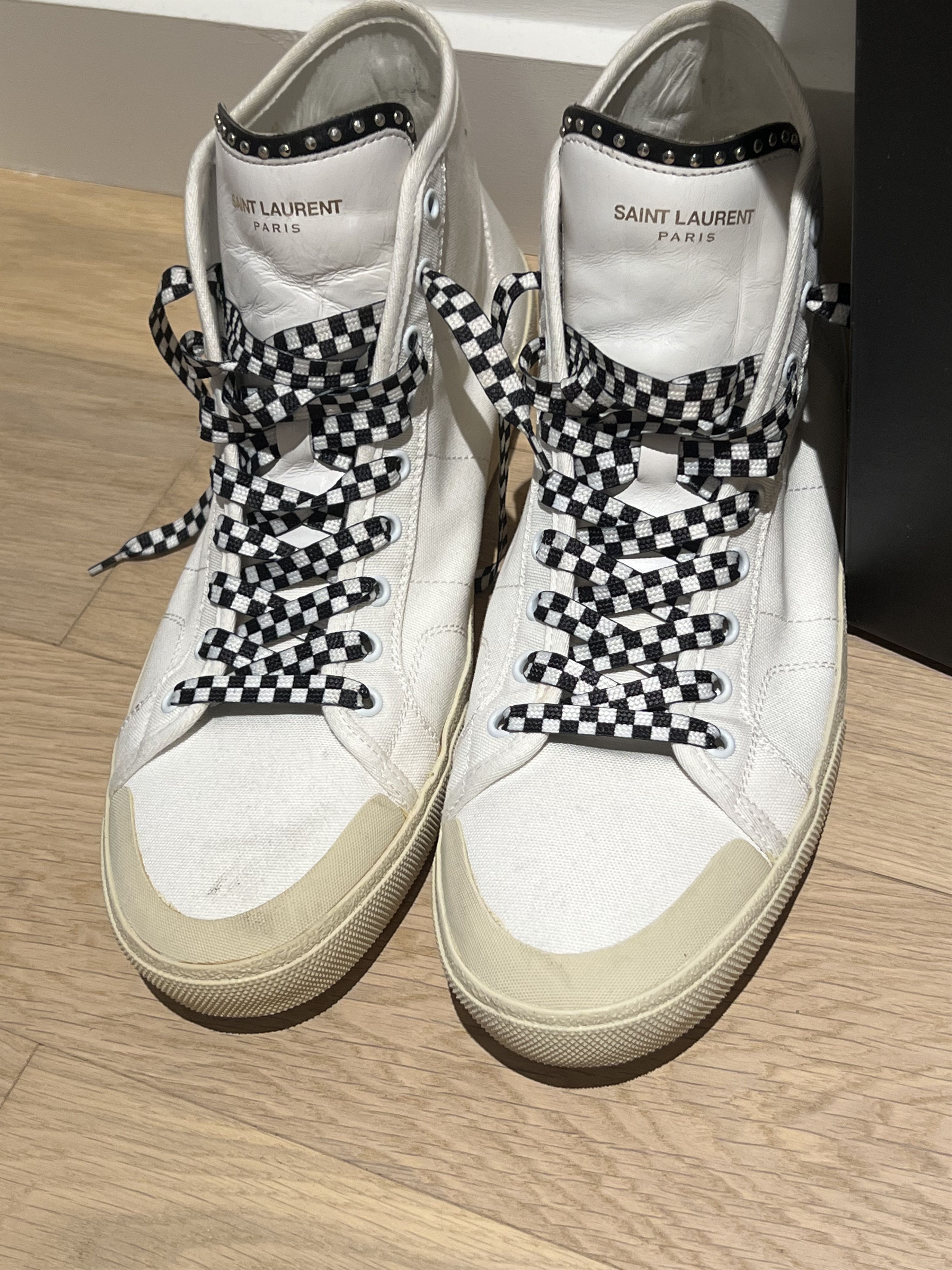 Saint Laurent Paris SURF SOUND CANVAS SNEAKERS STUDS Size US 12 / EU 45 - 4 Thumbnail