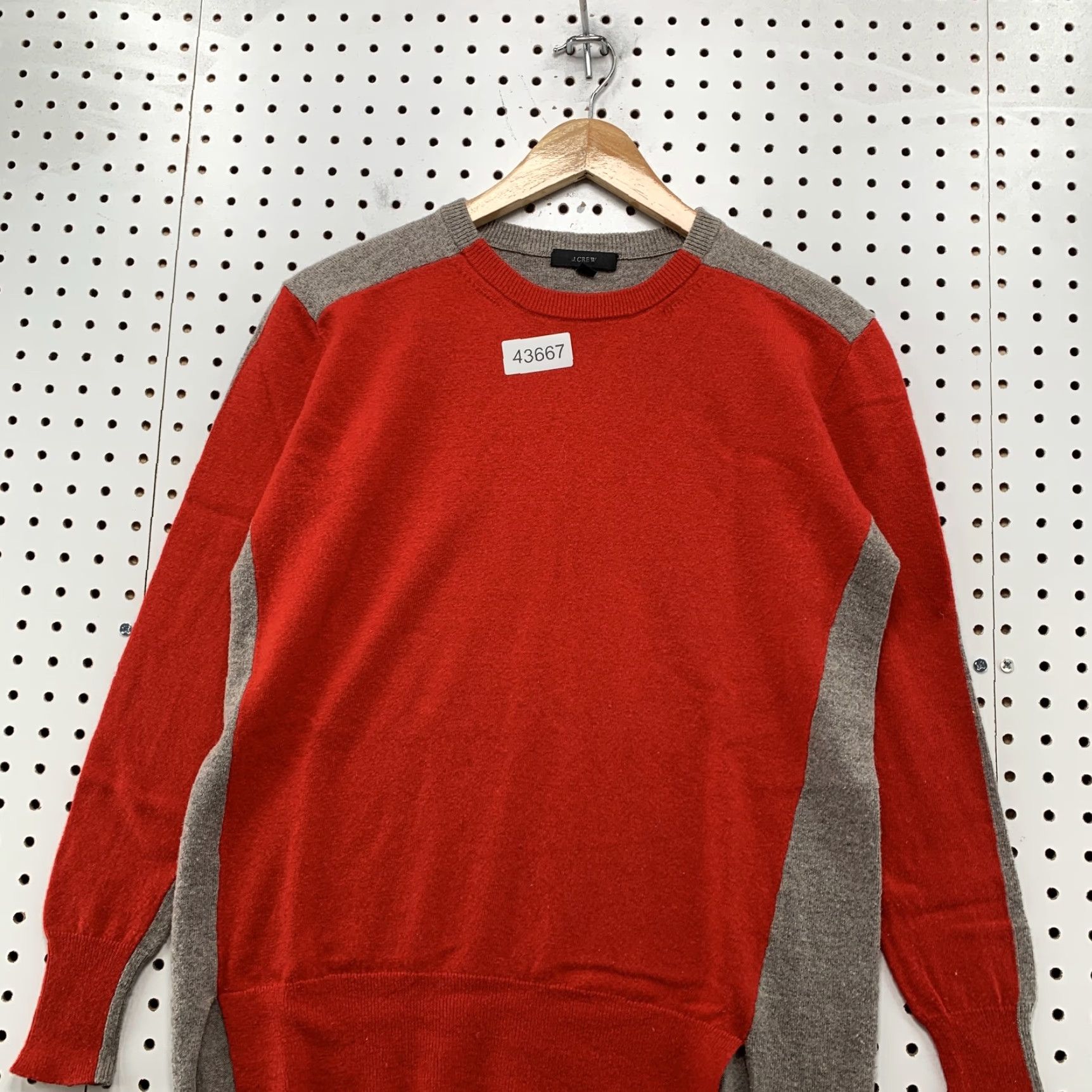 J.Crew J.CREW Wool Blend Colorblock Sweater Womens XS Red Gray Long Sleeve Size XS / US 0-2 / IT 36-38 - 2 Thumbnail