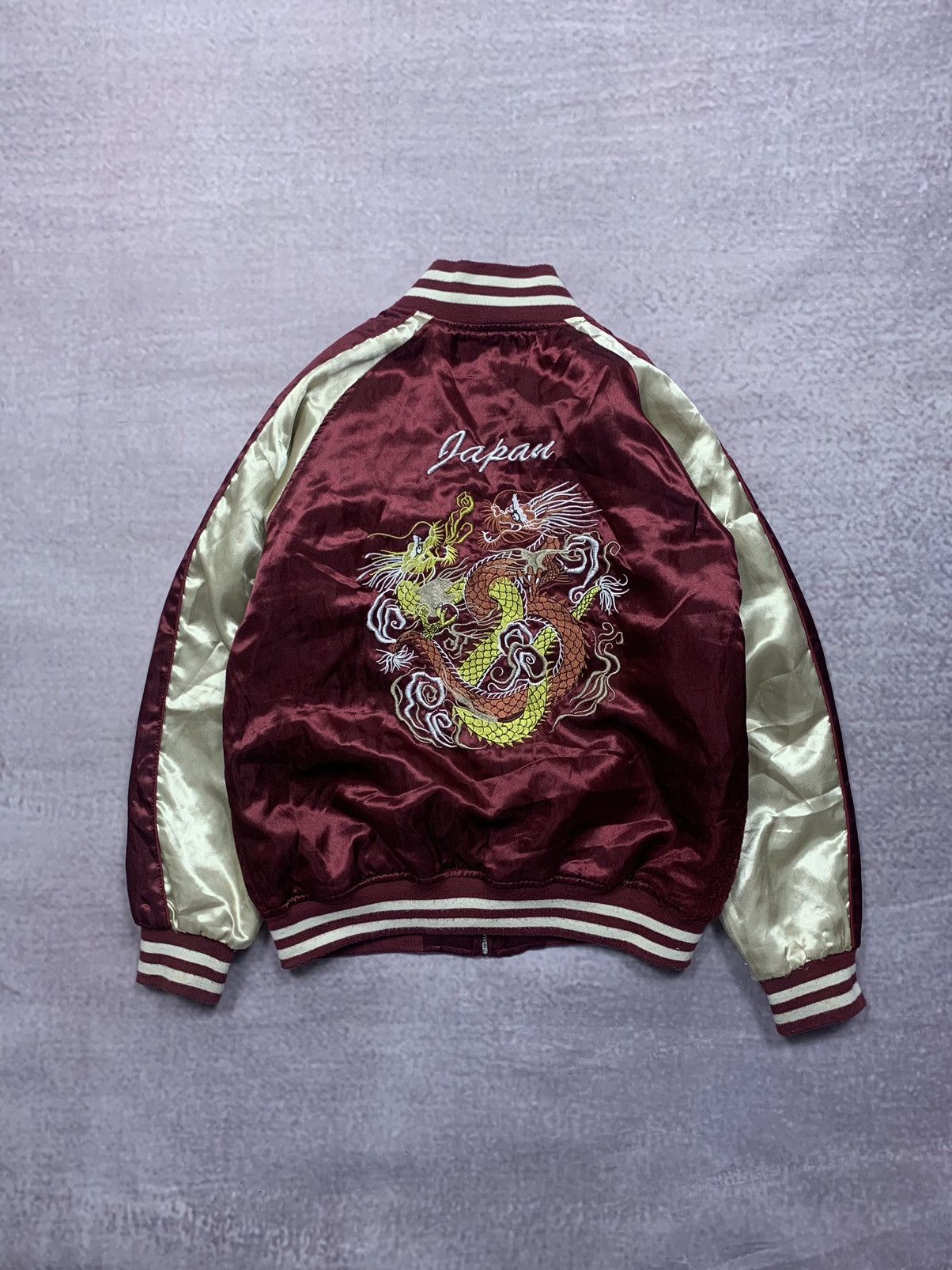 Japanese Brand 💥JAPAN SUKAJAN SOUVENIR DRAGON EMBROIDERED SWEATER JACKET Size US S / EU 44-46 / 1 - 8 Thumbnail