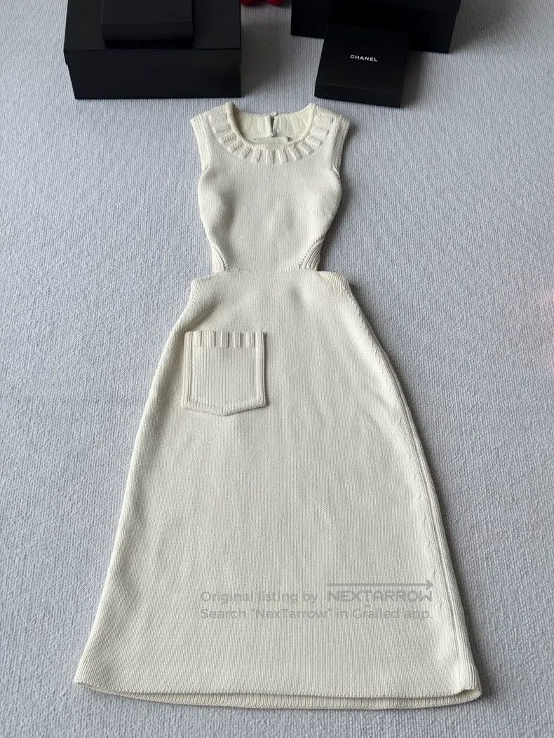 Fendi Fendi 21 Show White Knit Open Back Dress Size XS / US 0-2 / IT 36-38 - 1 Thumbnail