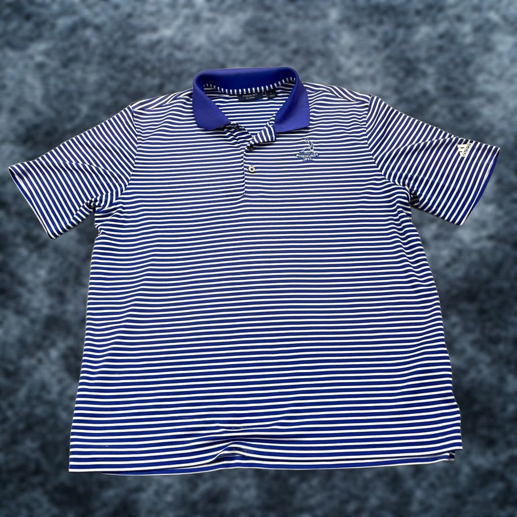 Adidas Nike Adidas Pinehurst Golf Polo Shirt Mens L Blue White Logo Top 100 Size US L / EU 52-54 / 3 - 1 Thumbnail