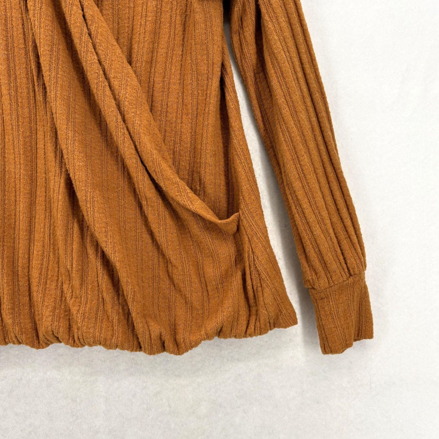 Vintage Maeve Wrap Sweater Womens M Orange Knit V-Neck Bohemian Long Sleeve Casual Size M / US 6-8 / IT 42-44 - 3 Thumbnail