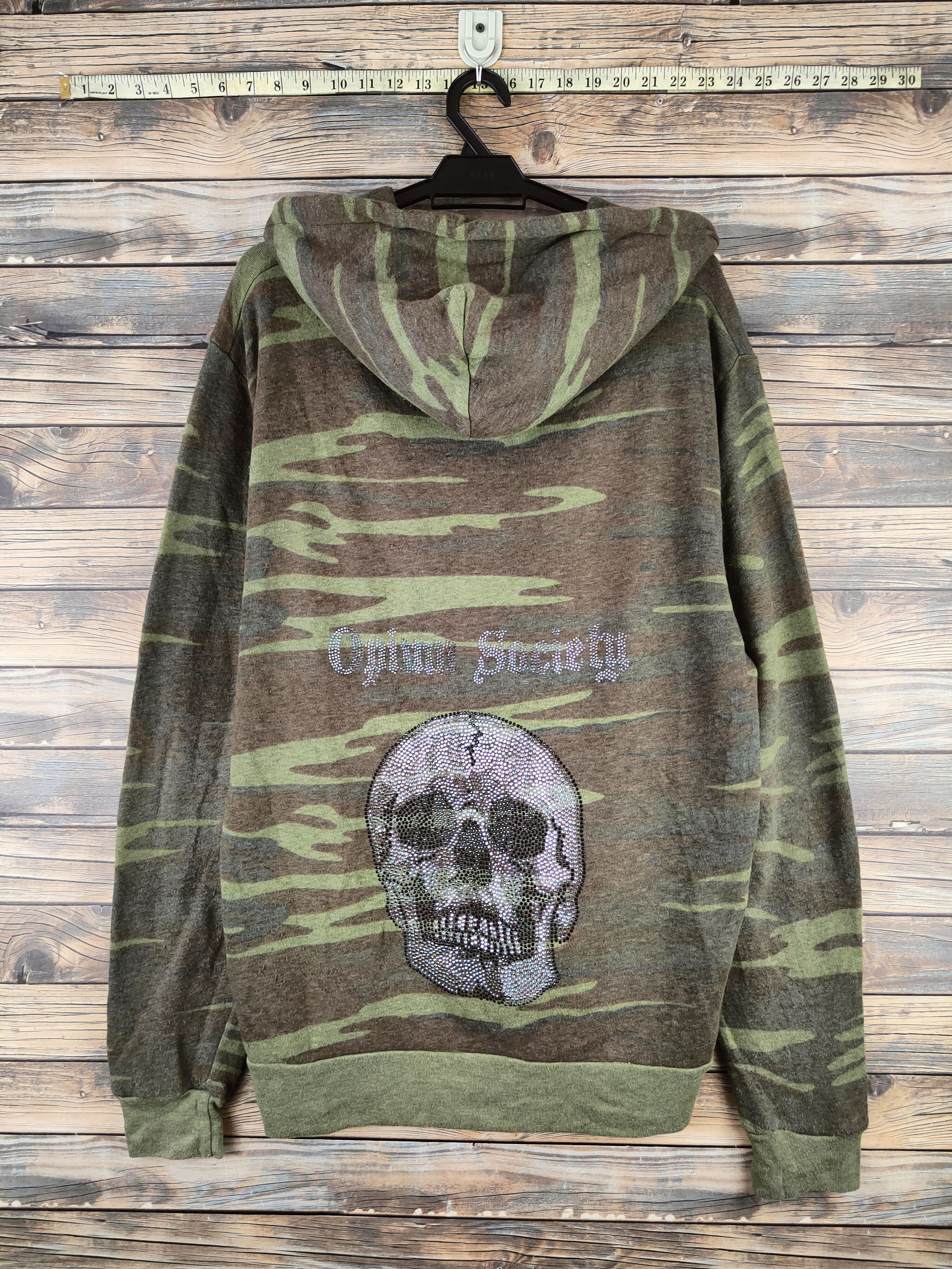 Skull Jeans by an Alchemist DL Camo Skull Arny Green Hoodie Sweaters #46-855 Size US XL / EU 56 / 4 - 1 Thumbnail