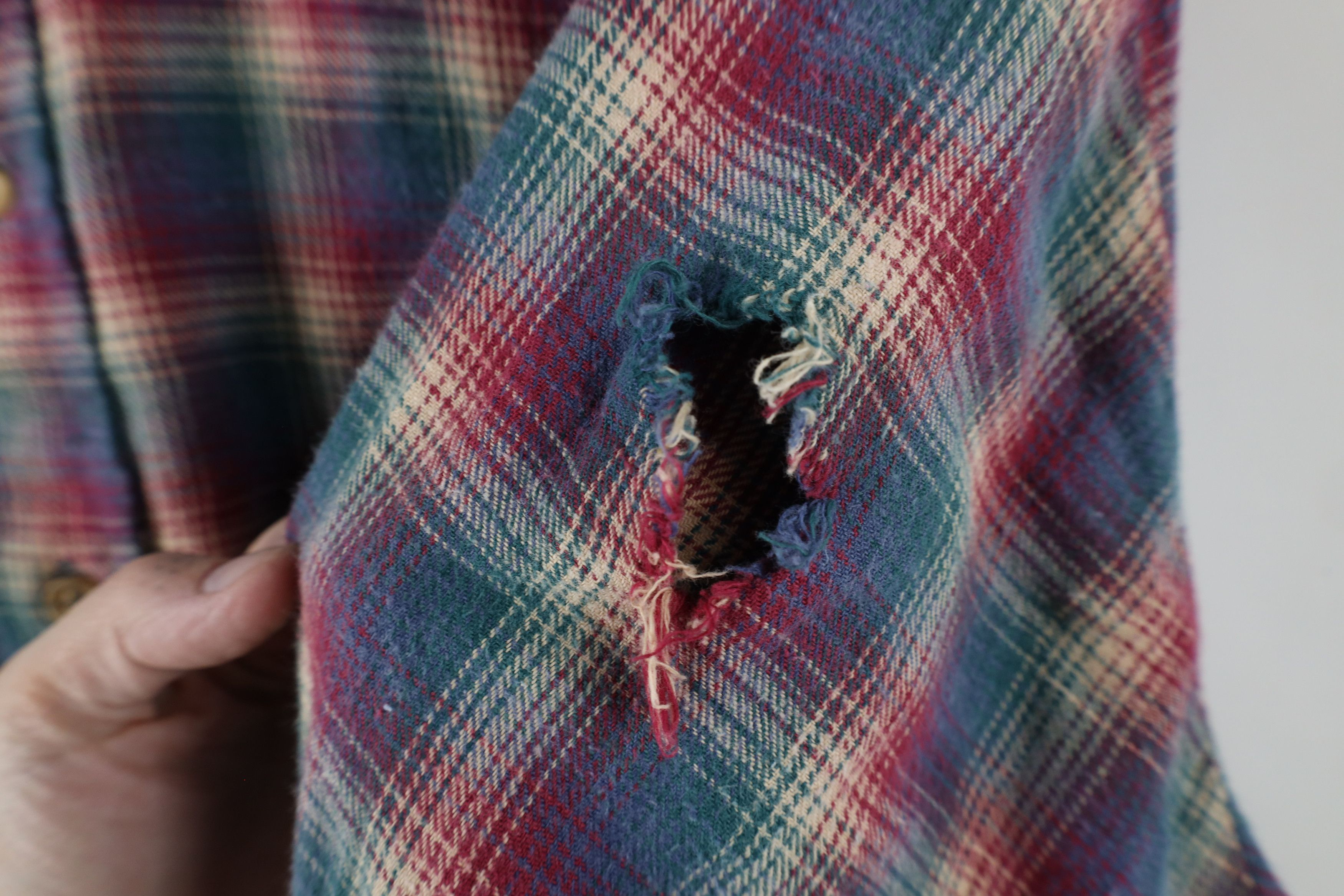 Vintage Vintage 90s Streetwear Flannel Band Collar Button Shirt Size US L / EU 52-54 / 3 - 4 Thumbnail
