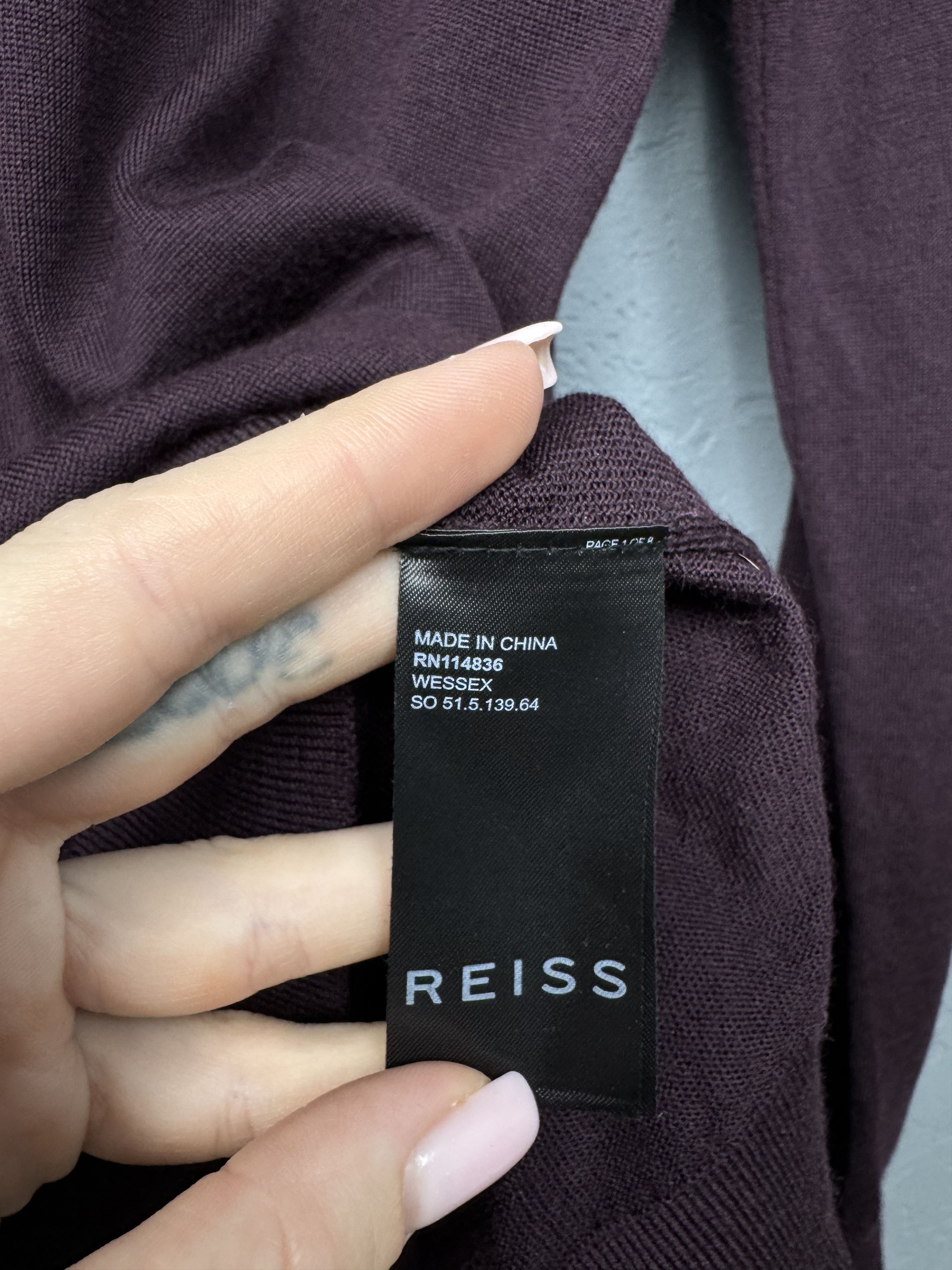 Reiss Reiss Mens Merino Wool Crew Neck Sweater Size US M / EU 48-50 / 2 - 4 Thumbnail
