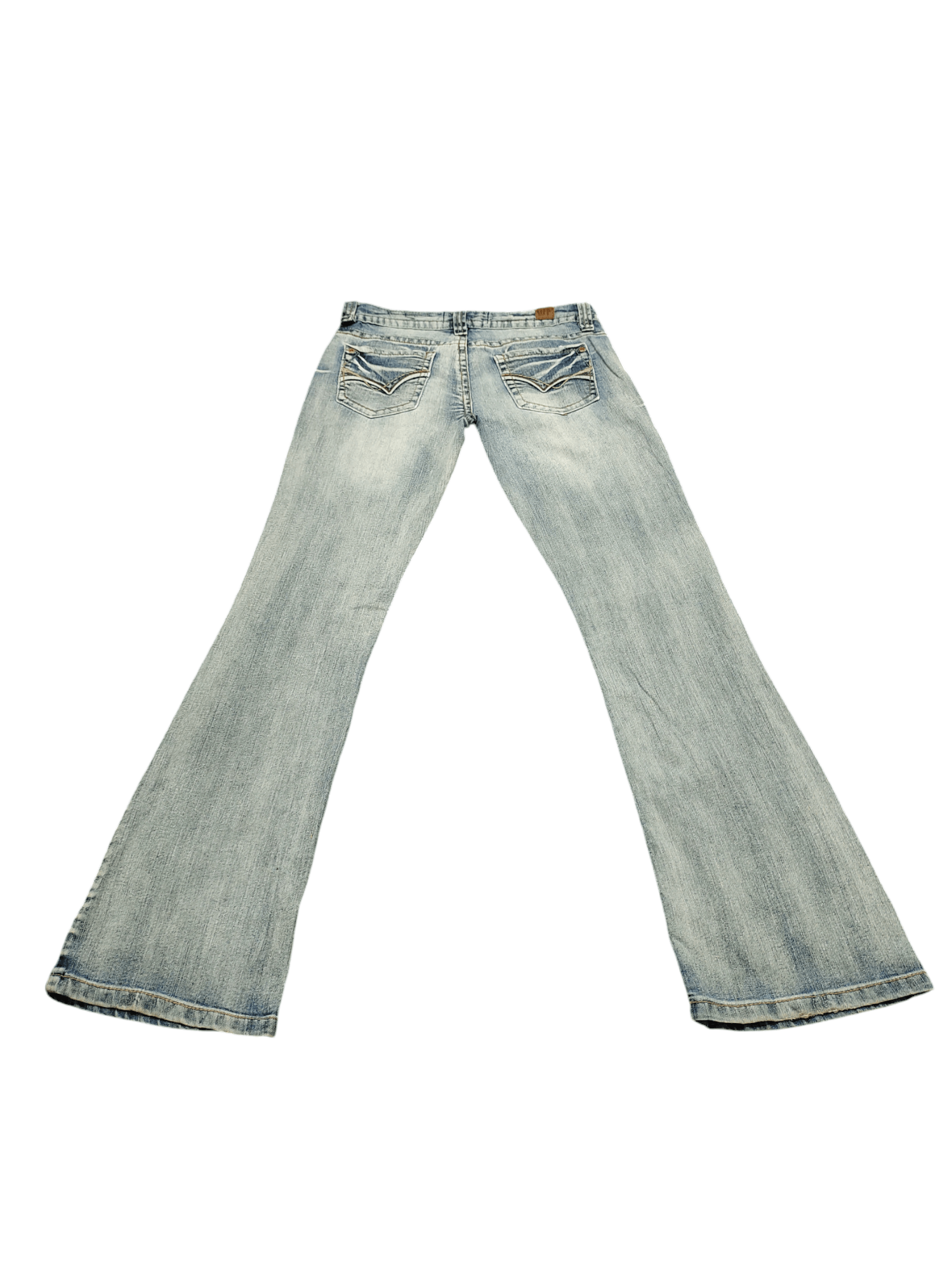If Six Was Nine Flare Jeans Wallflower Clawmark Faded Denim Bootcut Low Rise Size US 30 / EU 46 - 15 Thumbnail