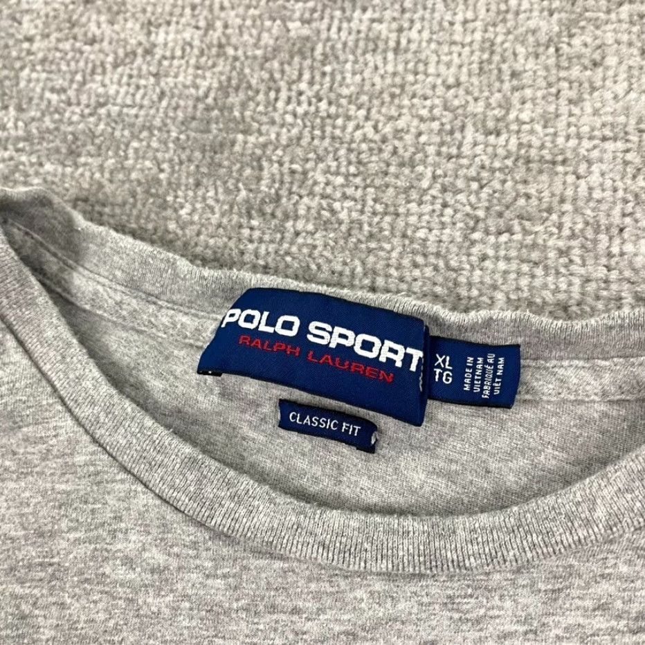 Vintage POLO SPORT RALPH LAUREN Shirt Mens XL Classic Gray Graphic Cotton Tee Retro 90s Size US XL / EU 56 / 4 - 3 Thumbnail