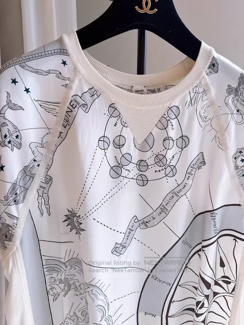 Hermes Hermes Constellation Star Chart Silk Printed Top Size XS / US 0-2 / IT 36-38 - 2 Thumbnail