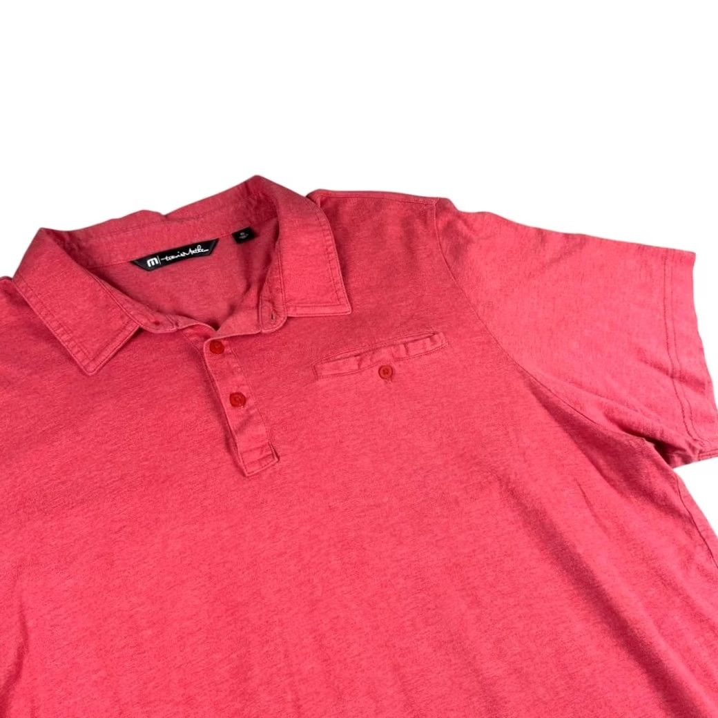 TravisMathew Travis Mathew Polo Shirt Men XL Pima Cotton Preppy Casual Golf Short Sleeve Red Solid Size US XL / EU 56 / 4 - 2 Thumbnail