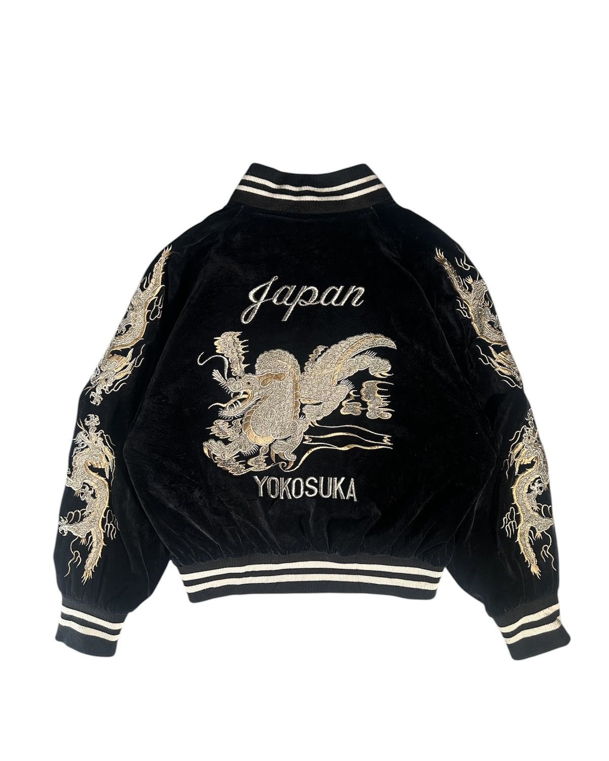 Other VINTAGE SUKAJAN DRAGON EMBROIDED JAPAN VELVET JACKET Size US L / EU 52-54 / 3 - 4 Thumbnail