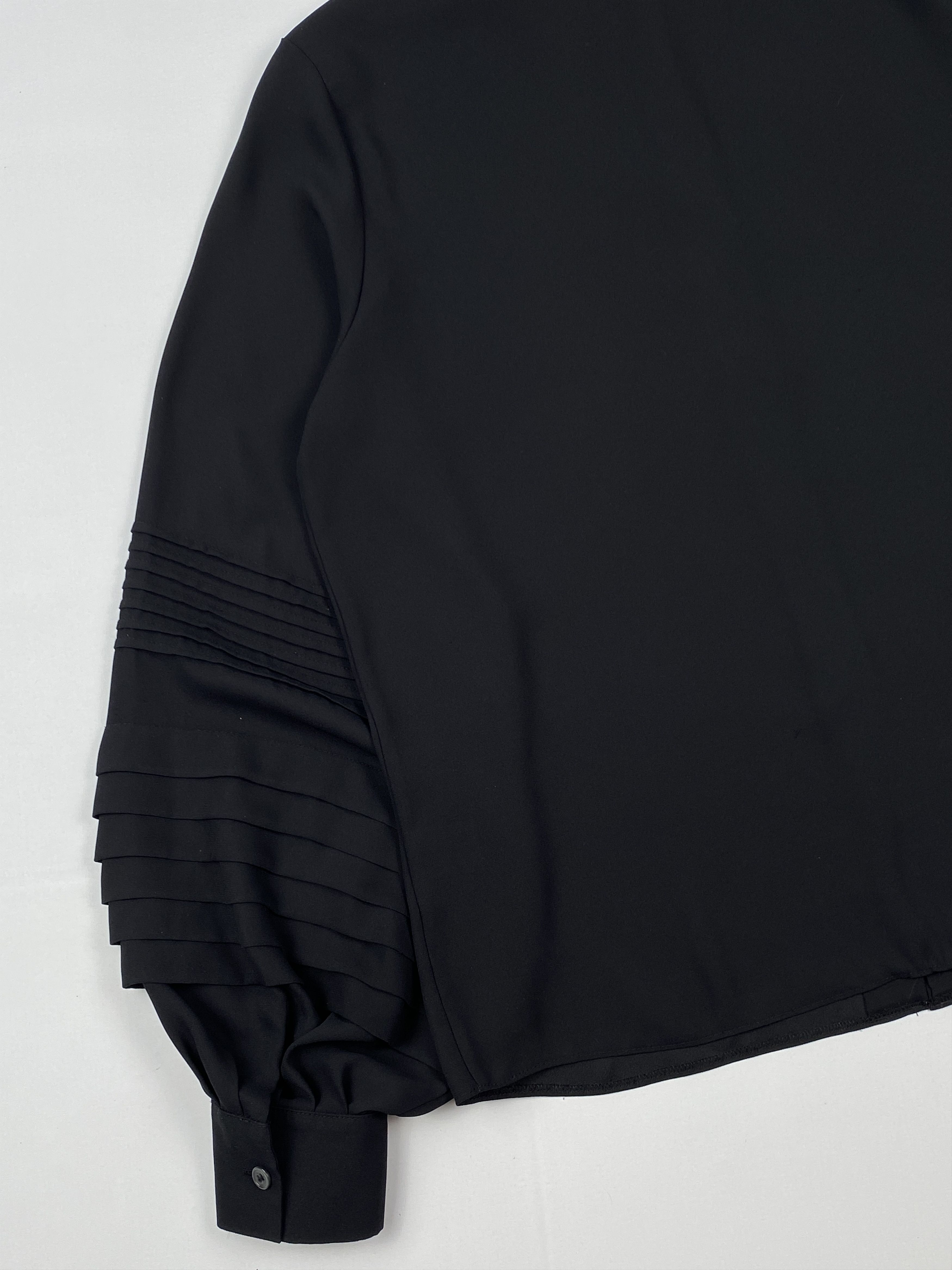 Uniforms Pleated Sleeves Long Sleeve Blouse