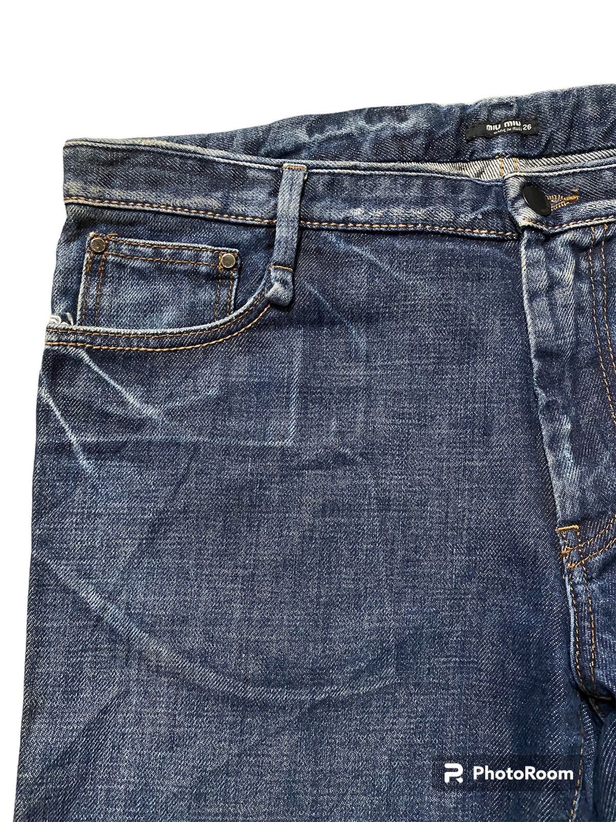 Miu Miu × Prada MIUMIU LOGO PATCH DENIM JEANS MADE IN ITALY Size 32" / US 10 / IT 46 - 12 Thumbnail