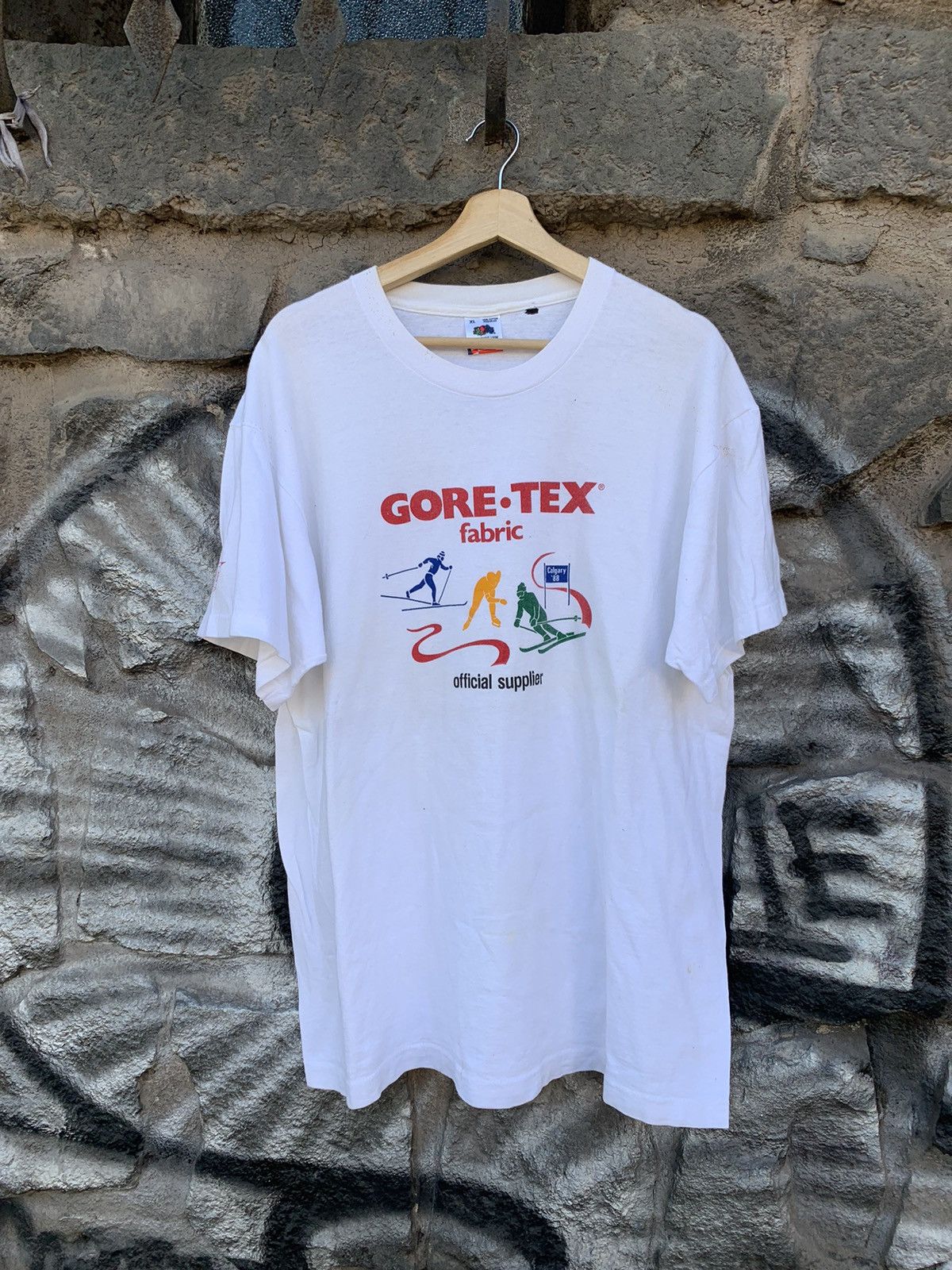 image of Goretex x Vintage Gore•tex 1988 Promo Vintage Tee in White, Men's (Size XL)