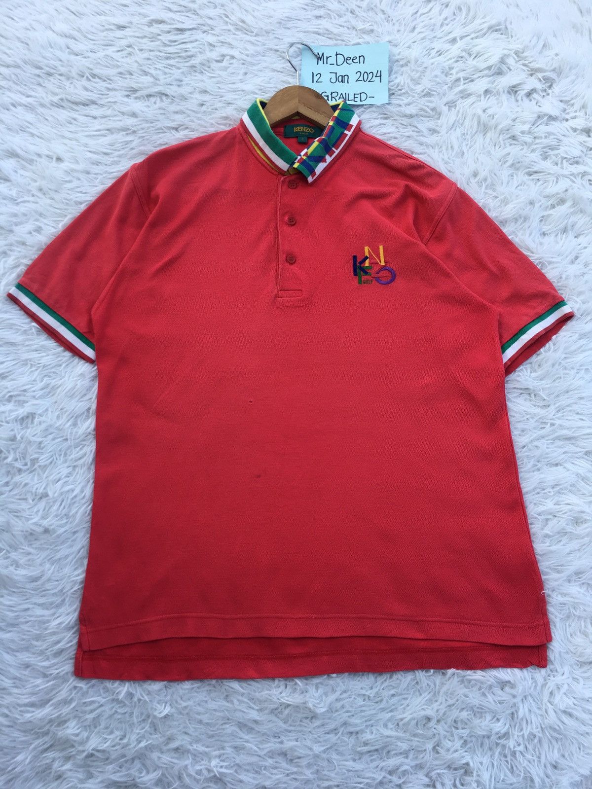 image of Vintage Kenzo Golf Polo Tshirt in Red, Men's (Size Large)