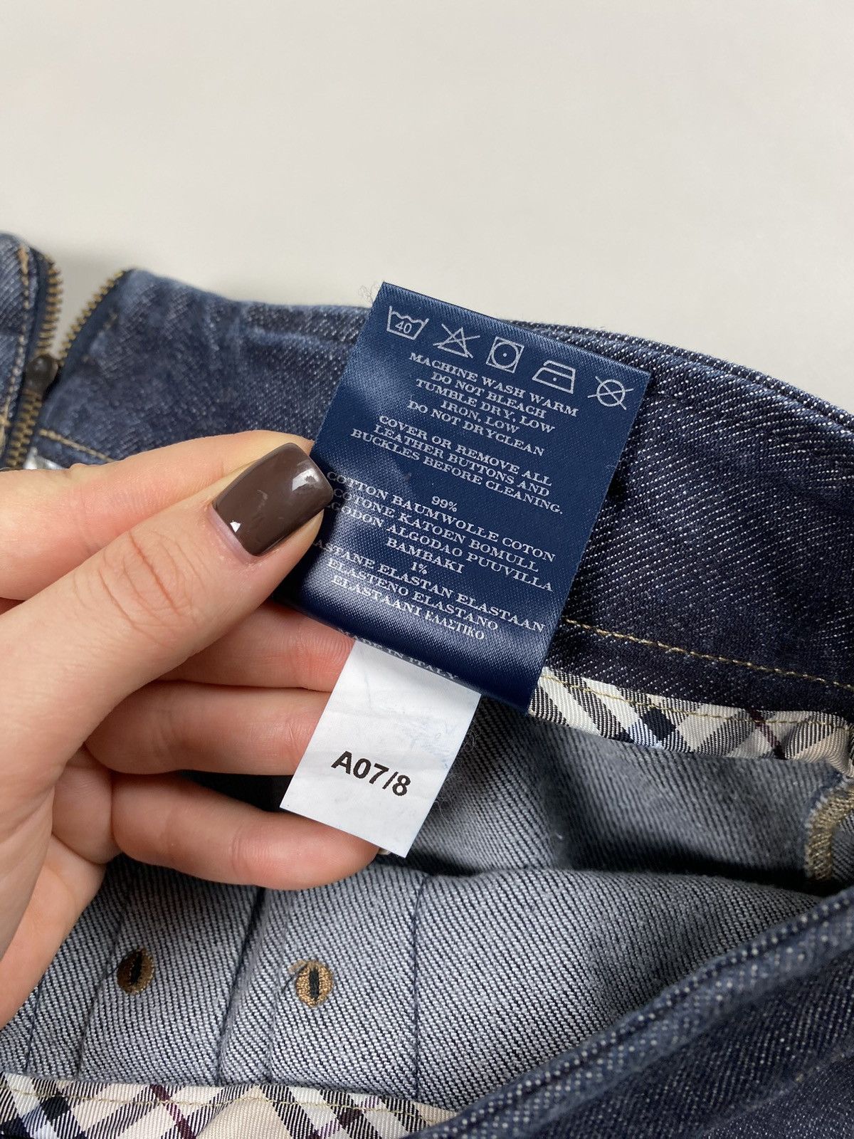 Burberry × Vintage Burberry London vintage Y2K denim mini skirt size US 10 Size 32" / US 10 / IT 46 - 12 Thumbnail