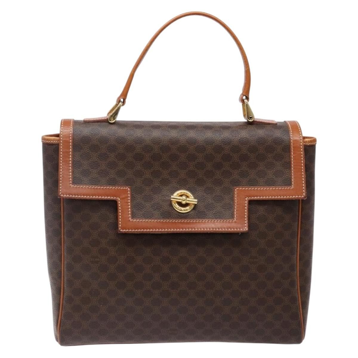 Celine CELINE Macadam Canvas Hand Bag Pvc Leather Brown Gold Size ONE SIZE - 2 Thumbnail