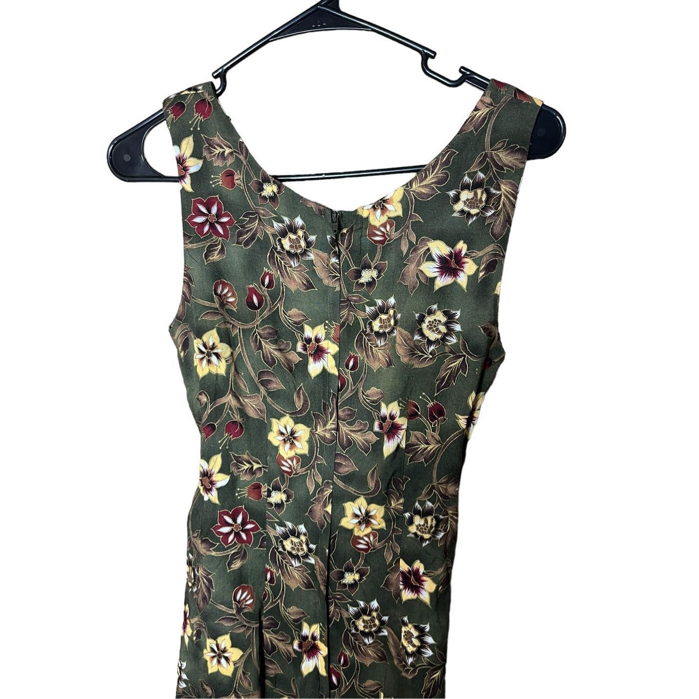 Other Vintage Tickets 90s Green Floral Print Wrap Dress Size 5/6 Size M / US 6-8 / IT 42-44 - 6 Thumbnail