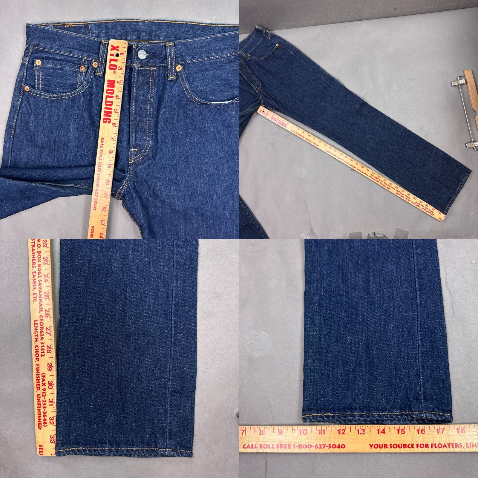 Levi's VINTAGE Levi's 501 Jeans Mens 32x34 Blue Button Fly Denim Pants Faded Straight Dark Work Size US 32 / EU 48 - 9 Thumbnail