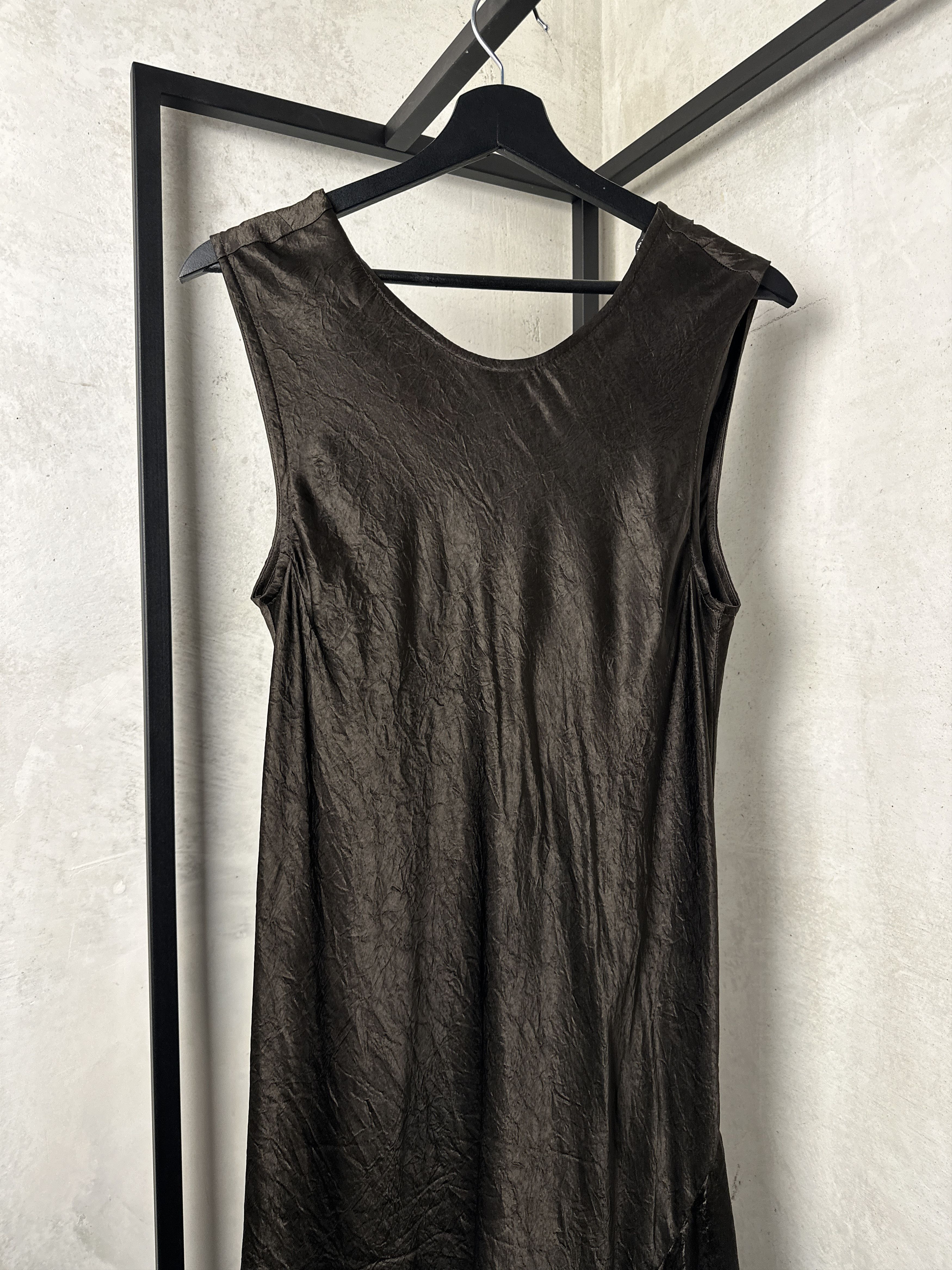 Ann Demeulemeester ANN DEMEULEMEESTER Lambeth Bias Asymmetrical Dress in Cigar Size S / US 4 / IT 40 - 4 Thumbnail