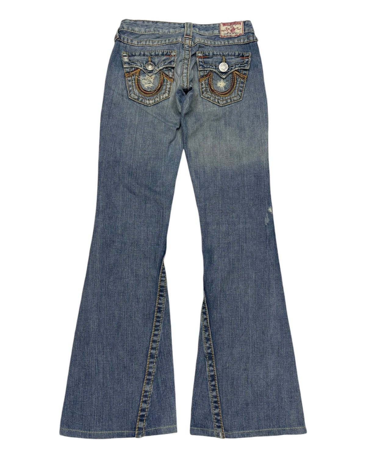 True Religion FLARE JEANS TRUE RELIGION DISTRESSED DENIM JEANS Size 27" / US 4 / IT 40 - 2 Thumbnail