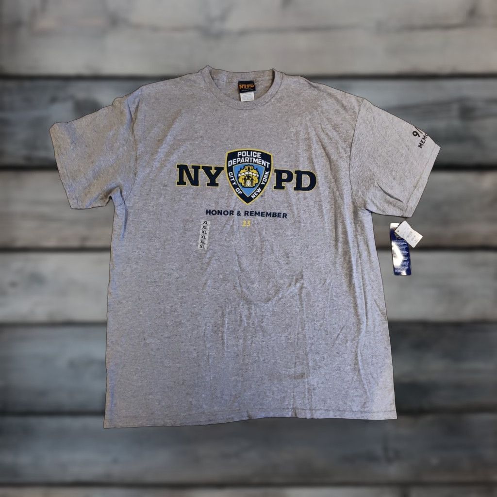 Vintage NYPD Mens T-Shirt XL Gray Cotton Officially Licensed Short Sleeve Classic Fit Unknown Country Size US XL / EU 56 / 4 - 1 Thumbnail