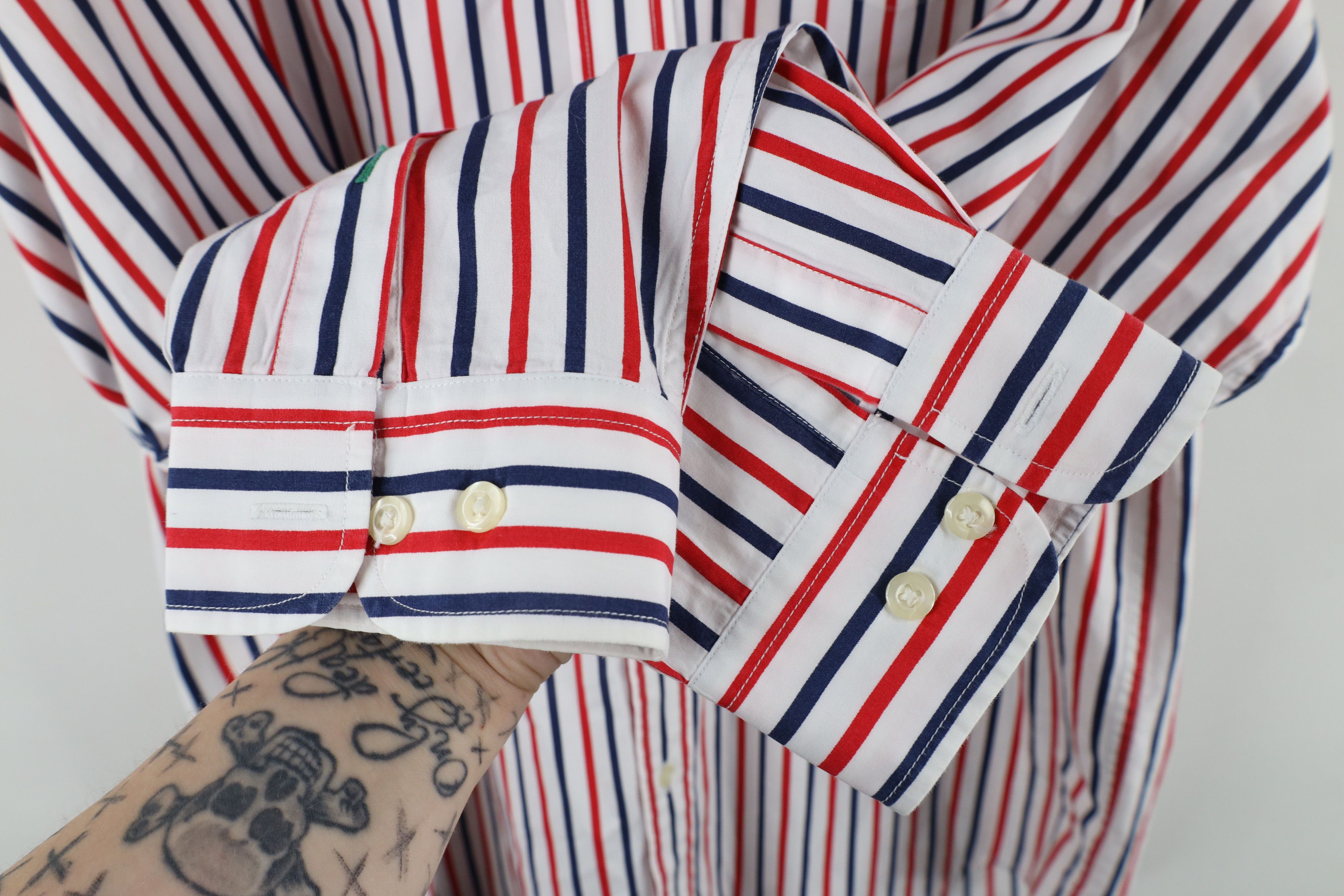 Tommy Hilfiger × Vintage Vintage 90s Tommy Hilfiger Block Collared Button Down Shirt Size US M / EU 48-50 / 2 - 6 Thumbnail