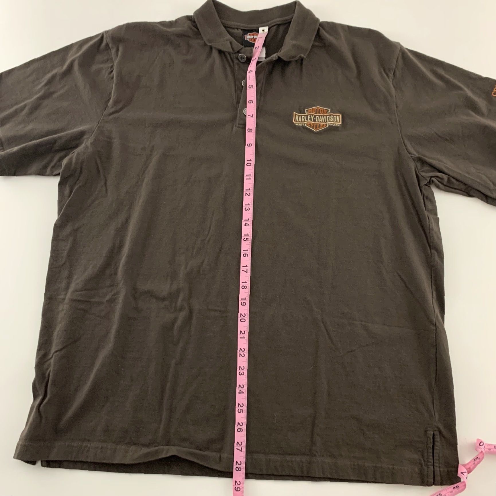 Harley Davidson Harley-Davidson Motorcycle Polo Shirt Men's XL Brown Short Sleeve Button-Up Size US XL / EU 56 / 4 - 6 Thumbnail