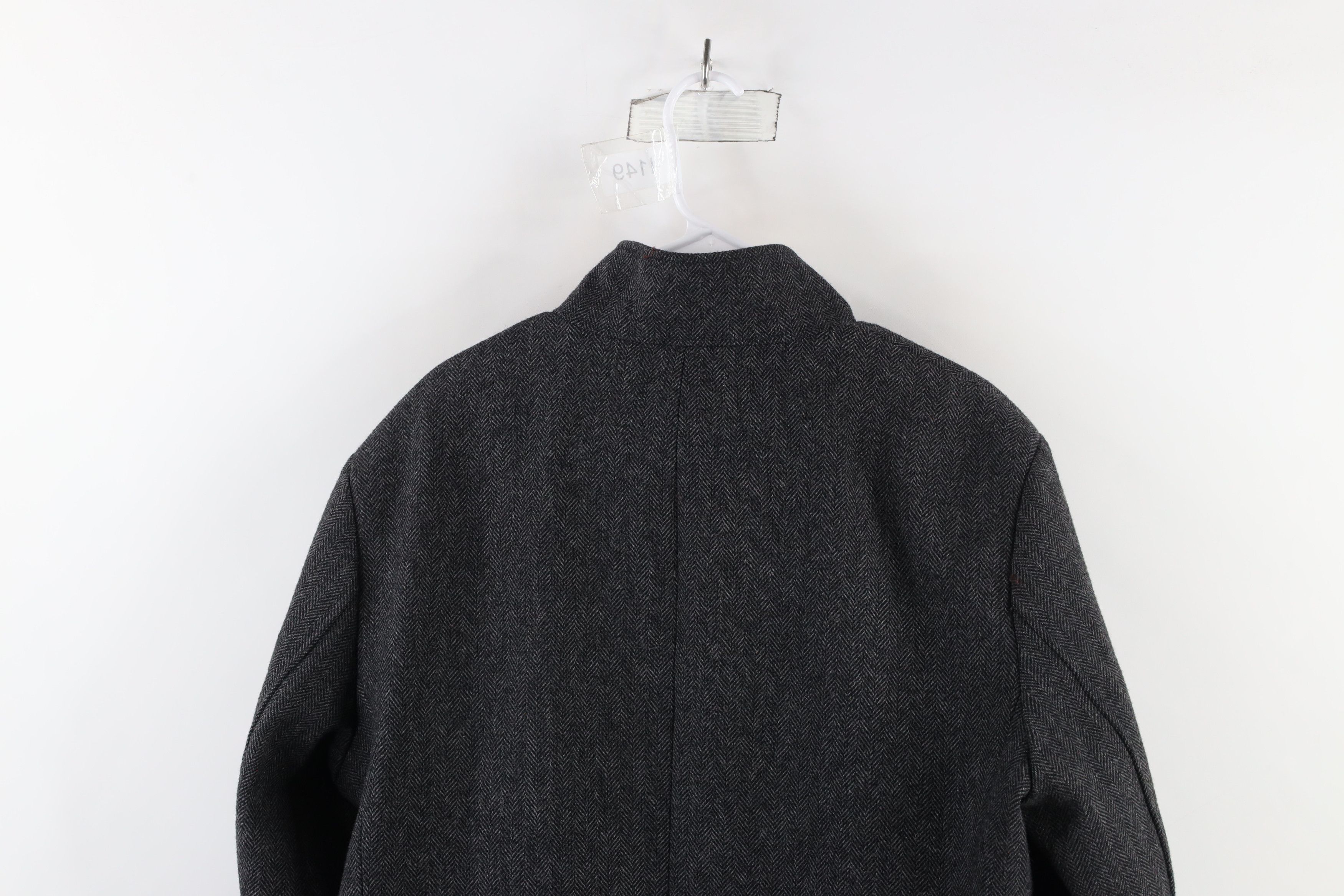 Express × Vintage Express Herringbone Full Zip Overcoat Trench Jacket Gray Size US L / EU 52-54 / 3 - 14 Thumbnail
