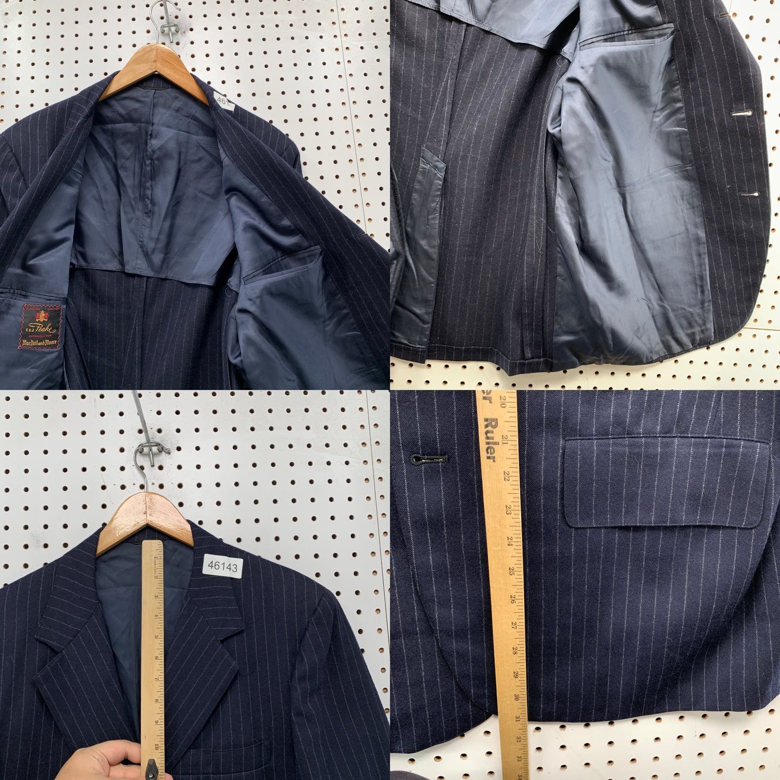 Chalk Line VINTAGE Blazer Mens 60s Wool Chalkline Blue Notch Two-Button USA 40 Two-Button Blazer Mens Blue Wool Notch Two-Button 60s Vintage USA Size 40R - 8 Thumbnail