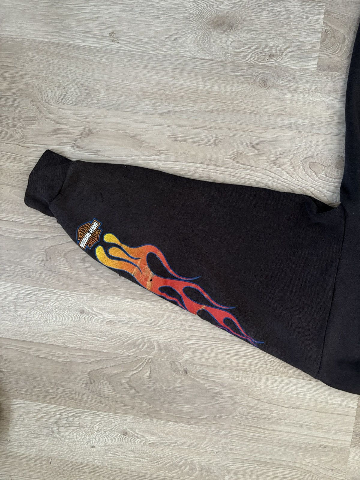 Harley Davidson Harley Davidson Flame Distressed Zip Hoodie Size US XL / EU 56 / 4 - 15 Thumbnail