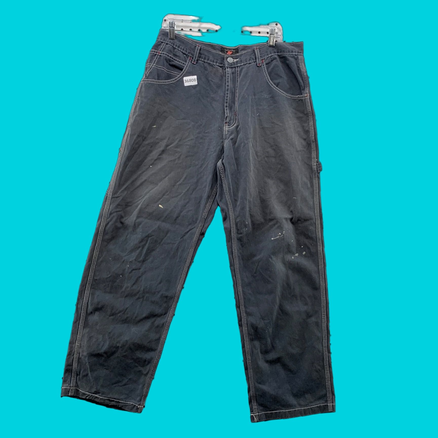 American Eagle Outfitters VINTAGE American Eagle Dungaree Carpenter Pants Mens 36x32 Fits 35x30 Baggy Denim Green 90s Mens Size US 36 / EU 52 - 1 Thumbnail