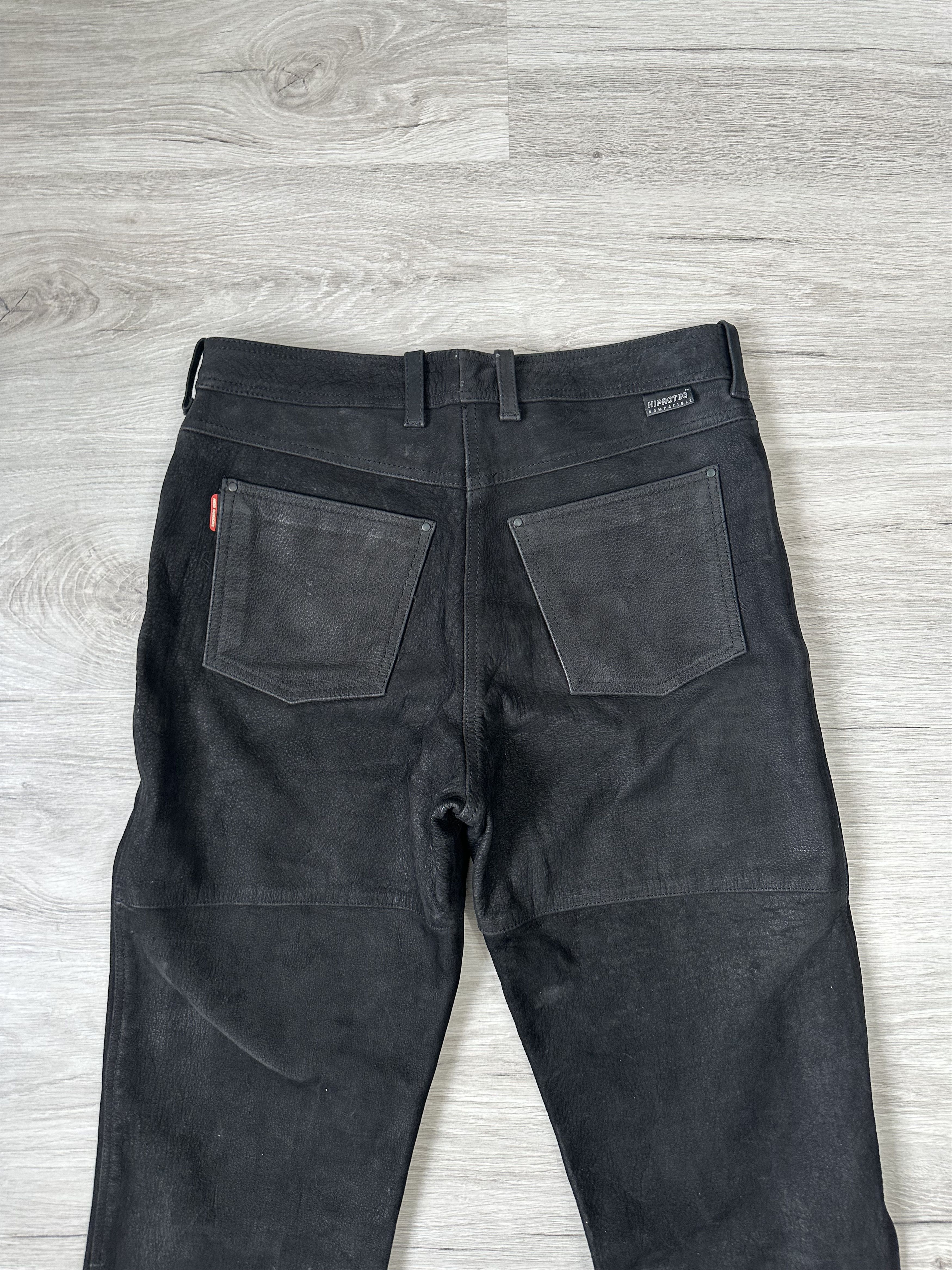 Japanese Brand × Leather × Vintage Vintage Leather SAFE Pants Black Moto Bike Size US 36 / EU 52 - 13 Thumbnail