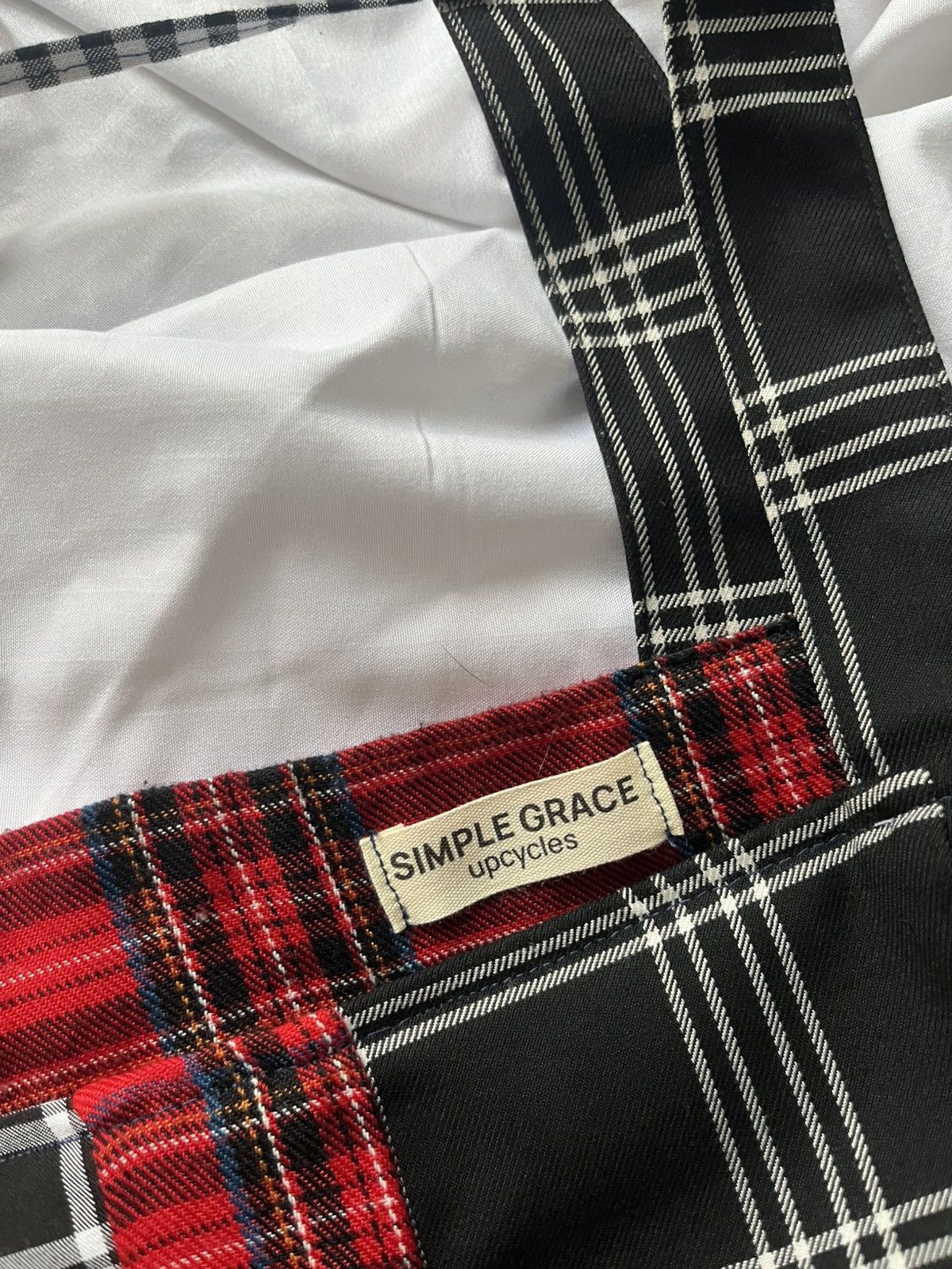 Custommade 1-of-1 Upcycled Plaid Patchwork Asymmetric Mini Dress Size S / US 4 / IT 40 - 5 Thumbnail