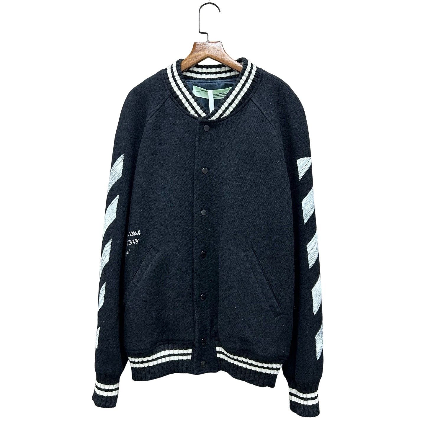 Off-White Off-White Arrow Logo Varsity Jacket Size L Size US L / EU 52-54 / 3 - 1 Thumbnail