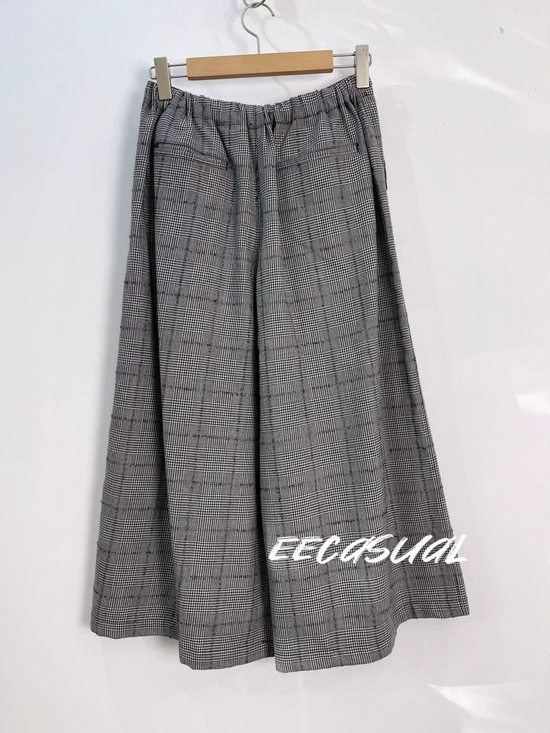 Comme des Garcons Comme des Garcons size M Black and white wool wide-leg pan Size 23" - 3 Thumbnail