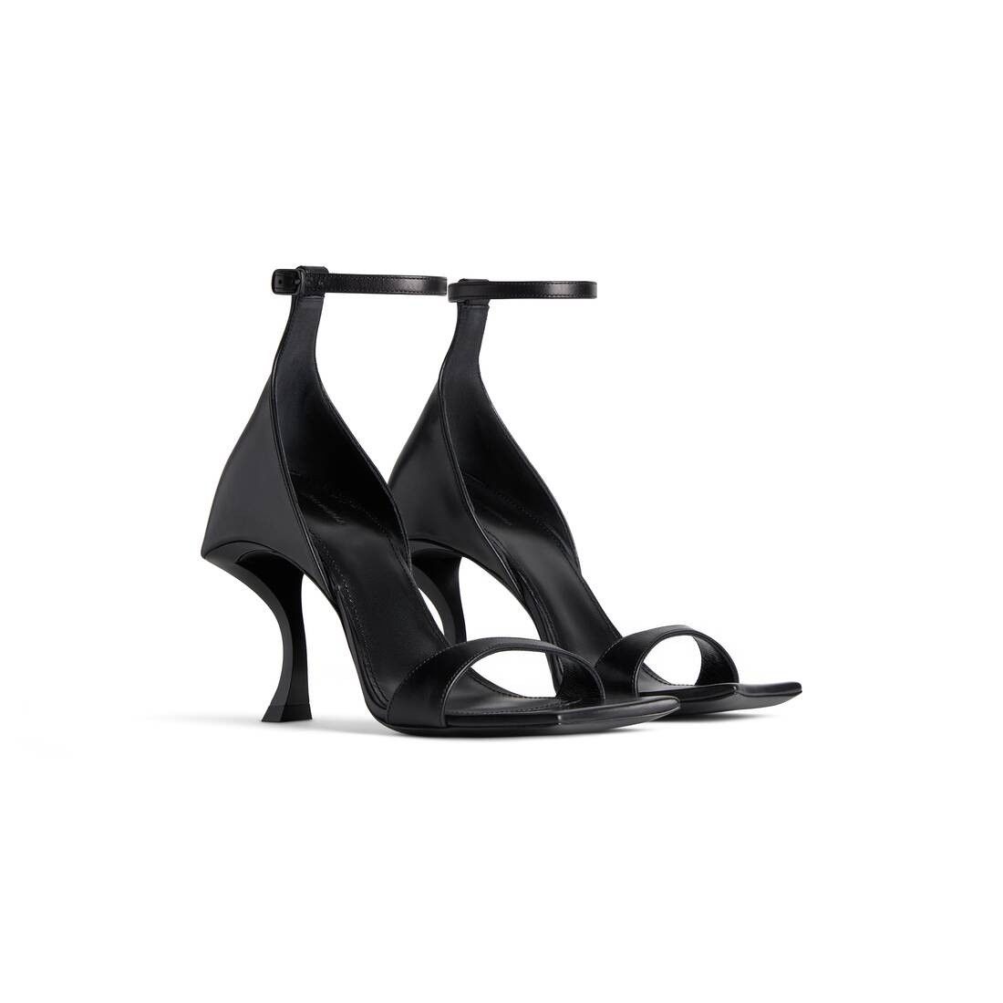 Balenciaga o1mt1gz0325 Hourglass 100mm Sandals in Black Size US 8 / IT 38 - 2 Thumbnail