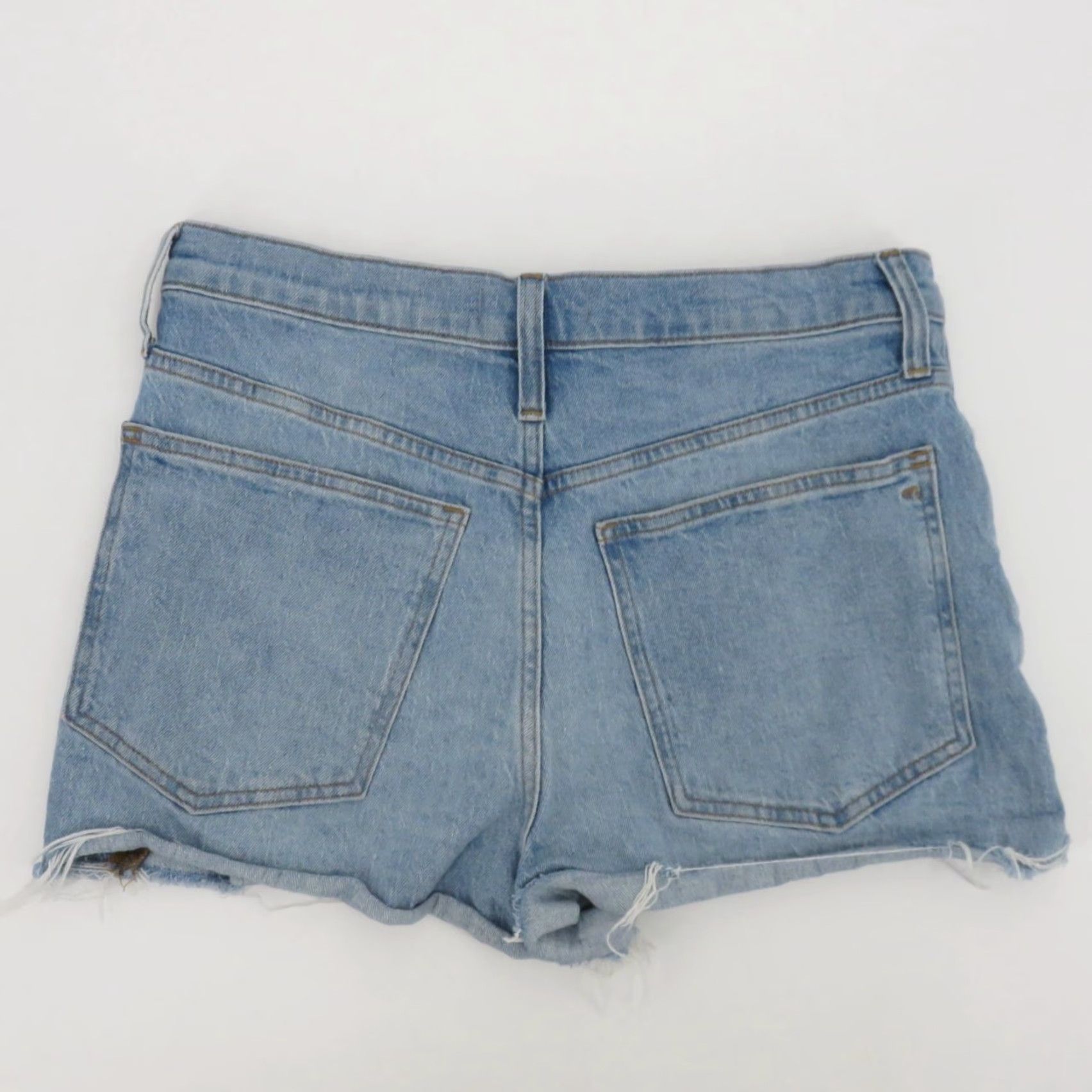 Madewell VINTAGE Madewell The Perfect Jean Short Women 30 Denim Blue 5-Pocket Pockets Distressed Raw Hem Casual Summer Spring Size 30" / US 8 / IT 44 - 4 Thumbnail