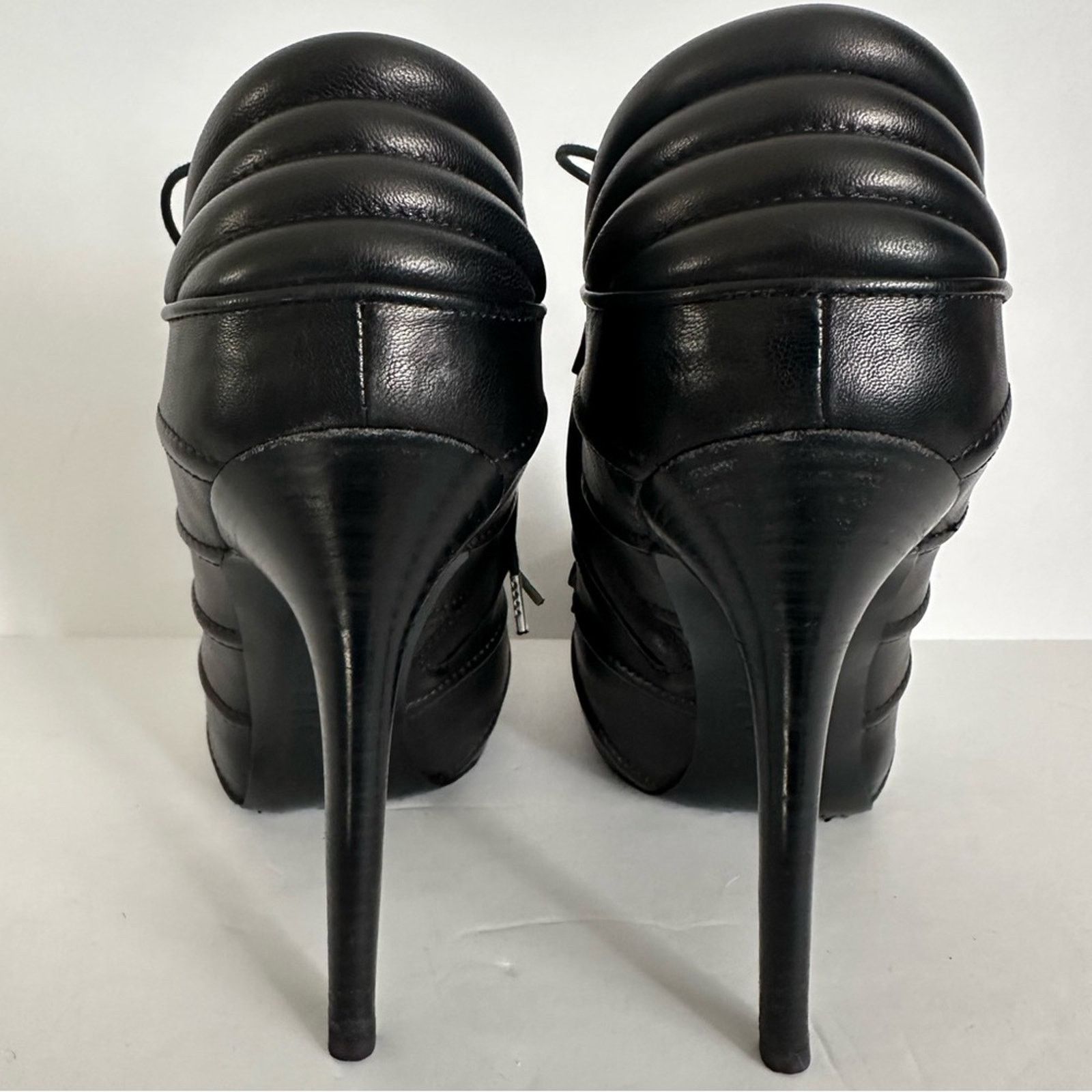 Alexander McQueen Studded Biker Booties Black IT 38 US 8 Stiletto Lace / Zip Size US 8 / IT 38 - 5 Thumbnail
