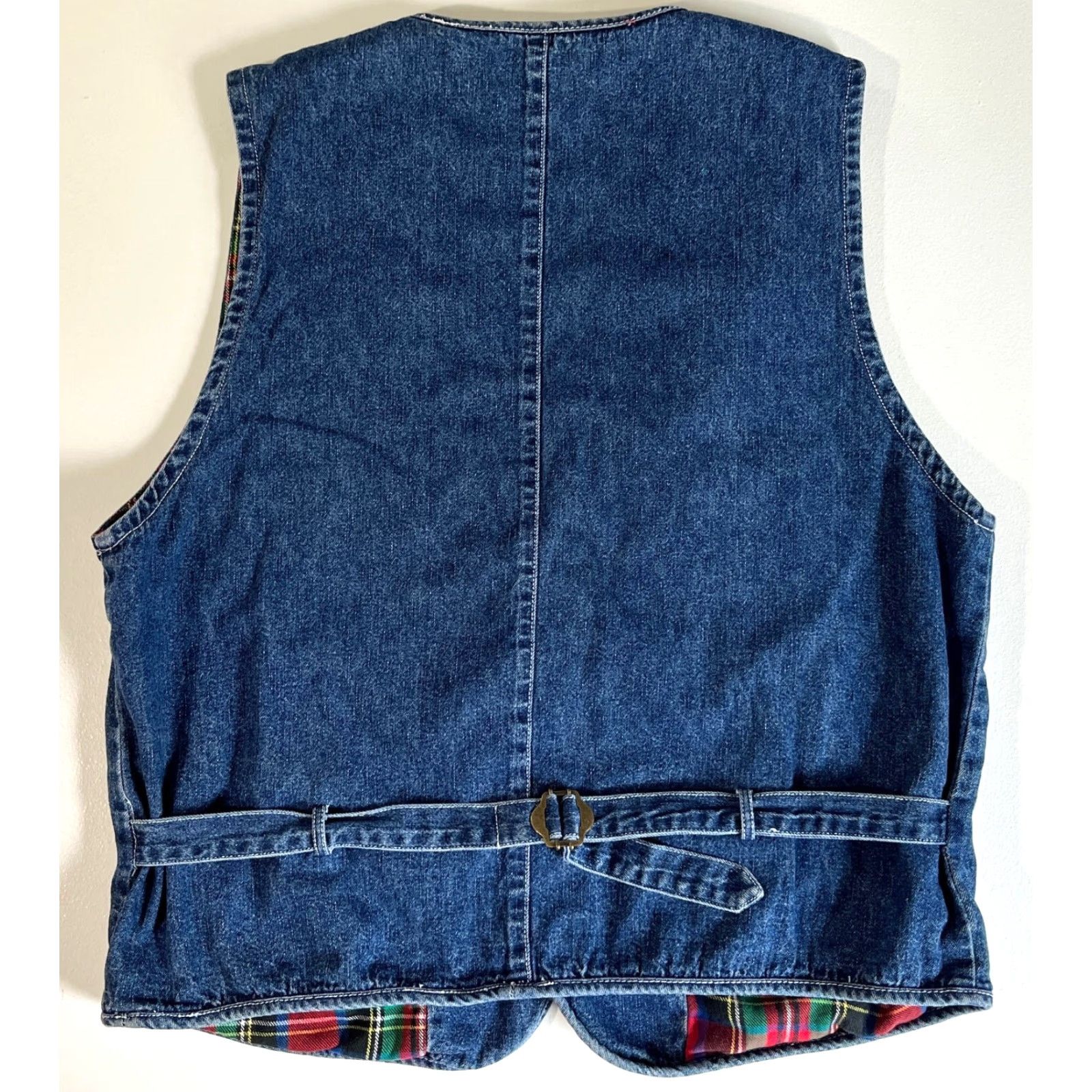 Vintage VINTAGE Women's Denim Vest Sylvester and Tweety Warner Bros. Waistcoat 90s Button Front Embroidered Pockets Lined Blue Size M Size M / US 6-8 / IT 42-44 - 5 Thumbnail