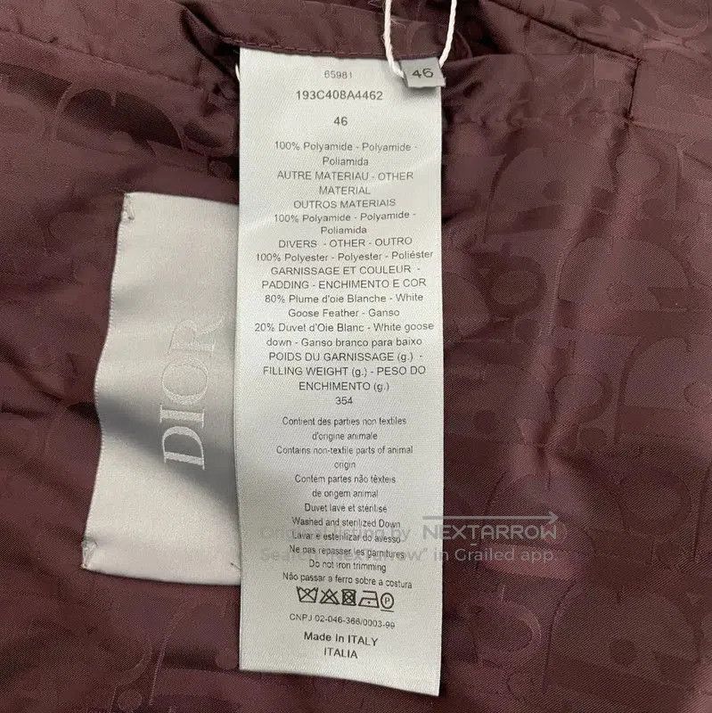 Dior Dior Burgundy Nylon Puffer Jacket in XL Size . Size XL / US 12-14 / IT 48-50 - 6 Thumbnail