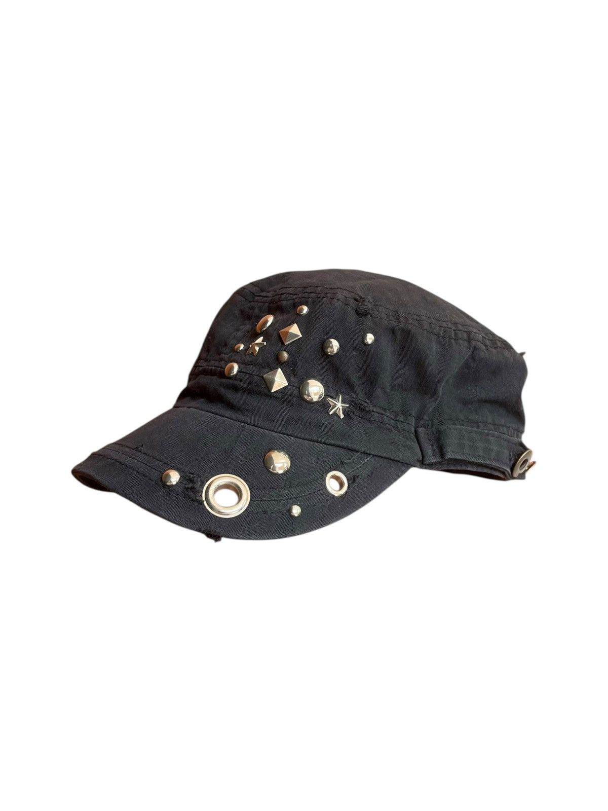 Japanese Brand 2000s Archival Cadet Hat Black Faded Studded y2k Lgb Size ONE SIZE - 1 Thumbnail
