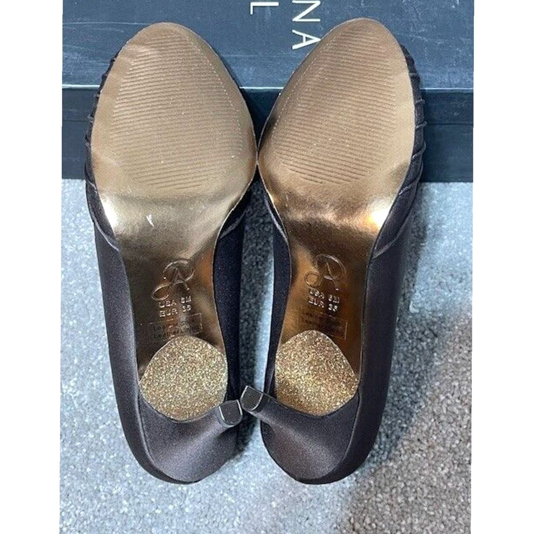 Adrianna Papell Adrianna Papell Heels Pump Stiletto 6M Lux Satin Leather Open Toe Peep Toe Women Formal Wedding Party Vintage No Size US 6 / IT 36 - 6 Thumbnail