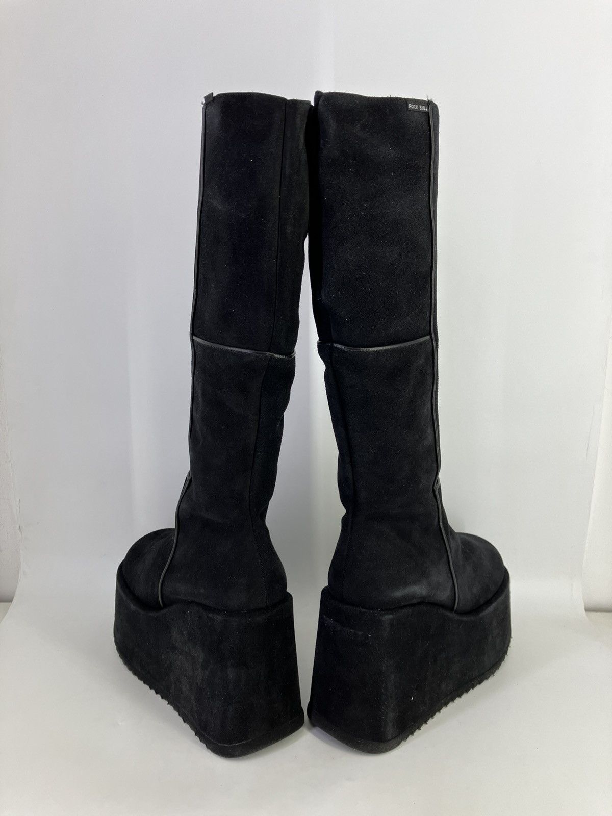 Vintage Rock Bull chunky platform suede leather knee boots 90s Size US 11 / IT 41 - 7 Thumbnail