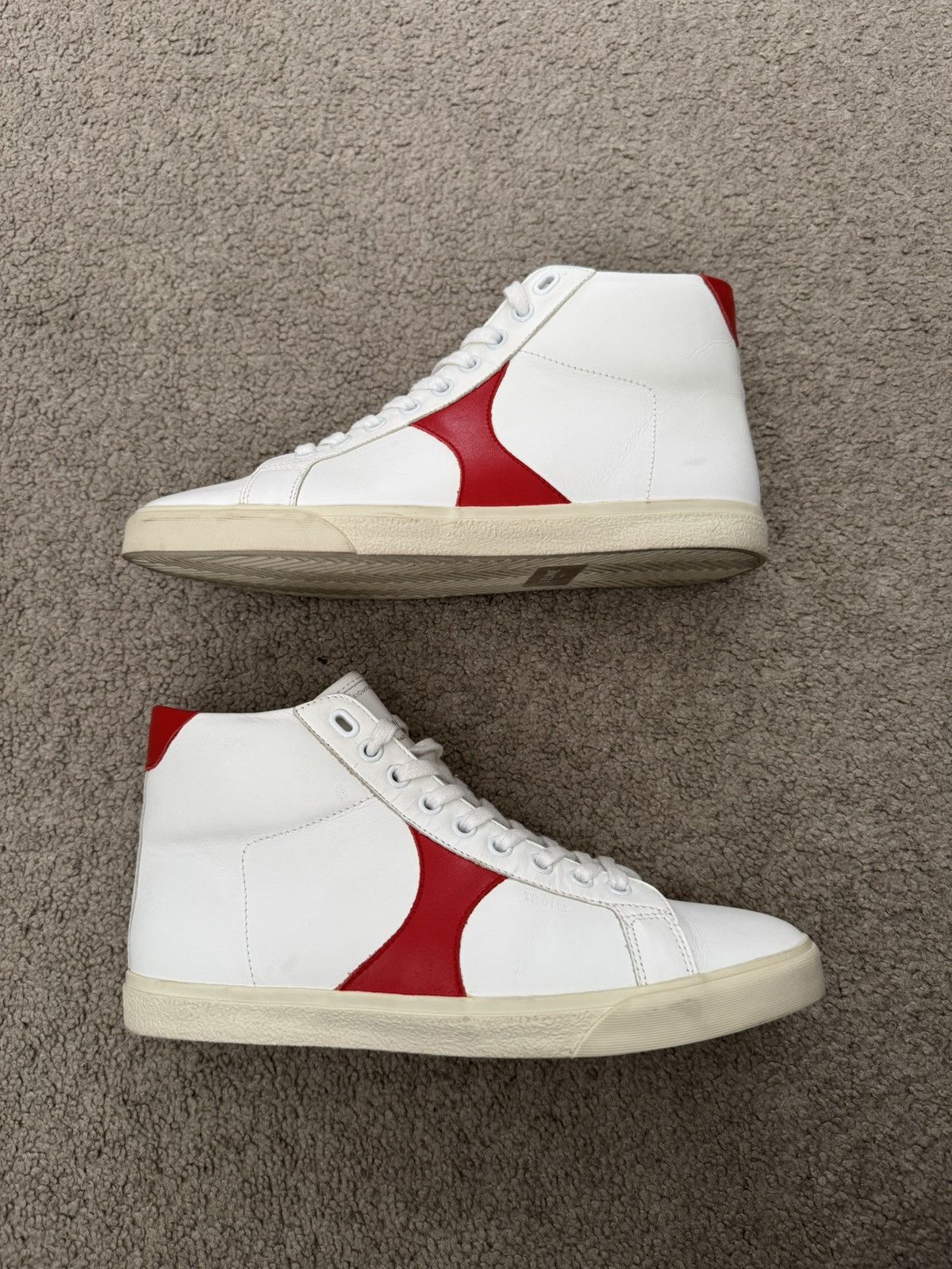 Celine Celine TR 01 Triomphe White & Red Mid Top Sneakers Size US 7 / EU 40 - 7 Thumbnail