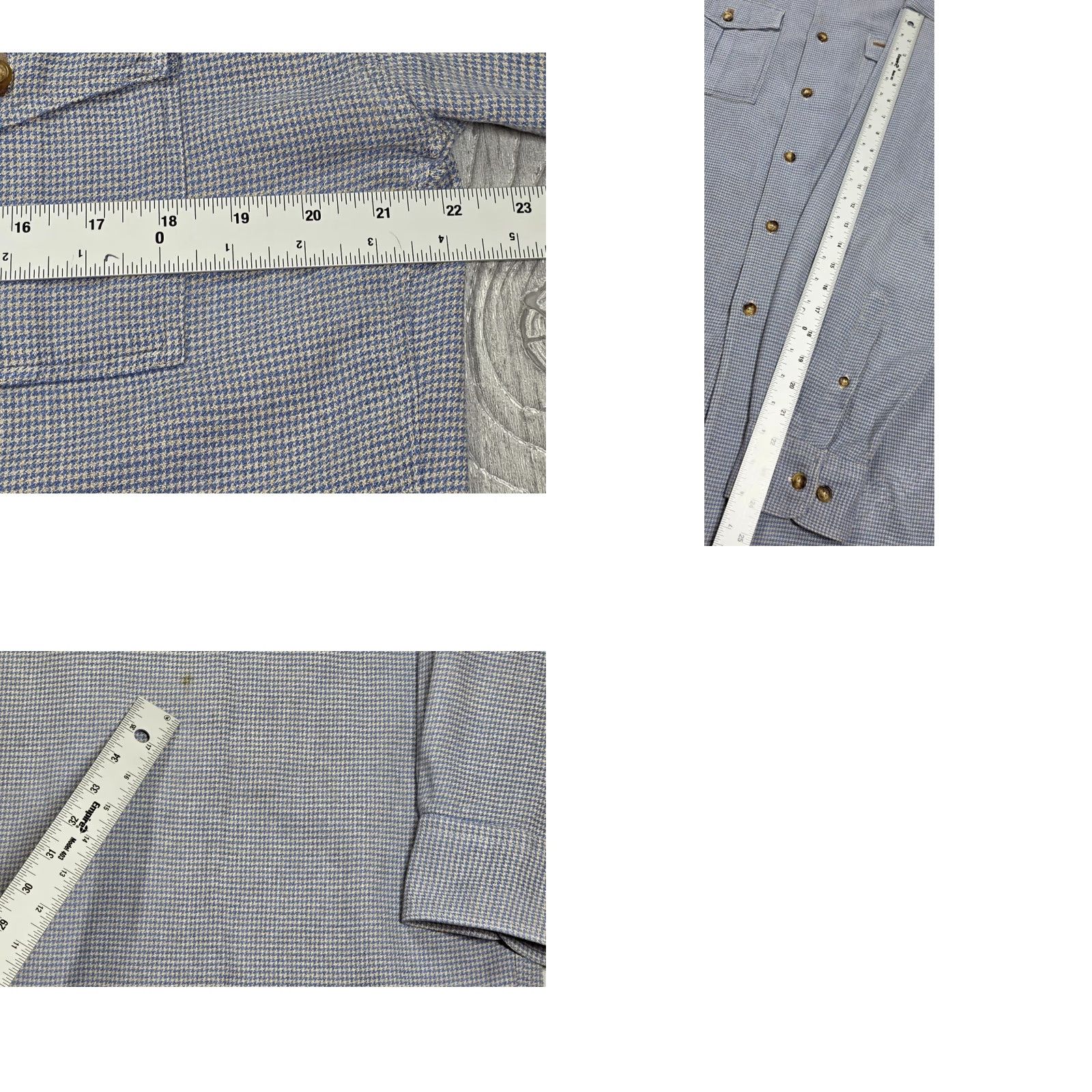 Orvis VINTAGE Orvis Button-Up Shirt Mens L Blue Beige Houndstooth Flannel Long Sleeve Plaid Button-Front Casual Workwear Size US L / EU 52-54 / 3 - 9 Thumbnail