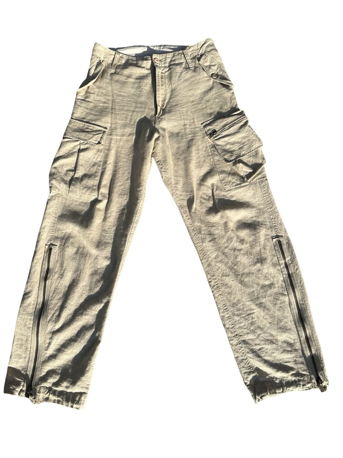 Japanese Brand RARE GOA Hemp Cargo Parachute Zipper Pants Size US 32 / EU 48 - 2 Thumbnail