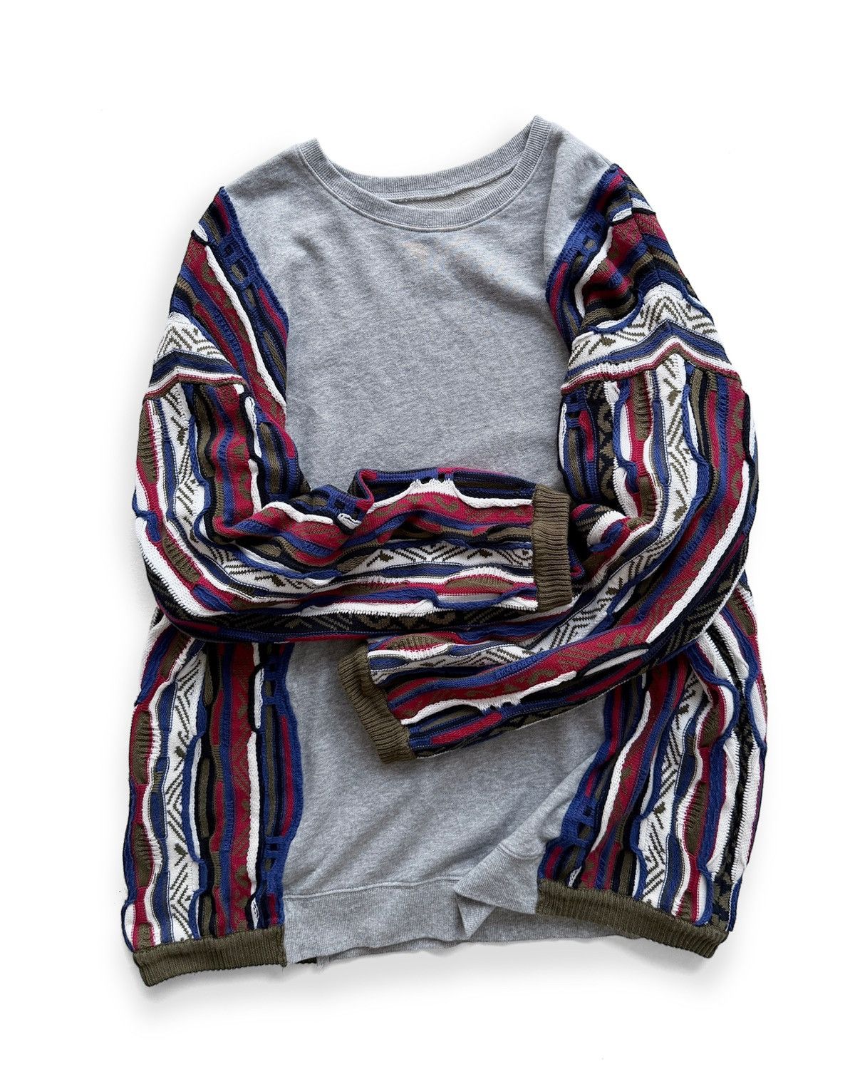Japanese Brand ANTIQUA COOGI KNIT DOCKING PULLOVER SWEAT Size US XL / EU 56 / 4 - 3 Thumbnail